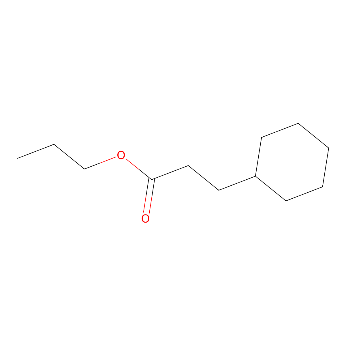 Propyl 3-cyclohexylpropanoate molecular structure, CAS 16595-06-5
