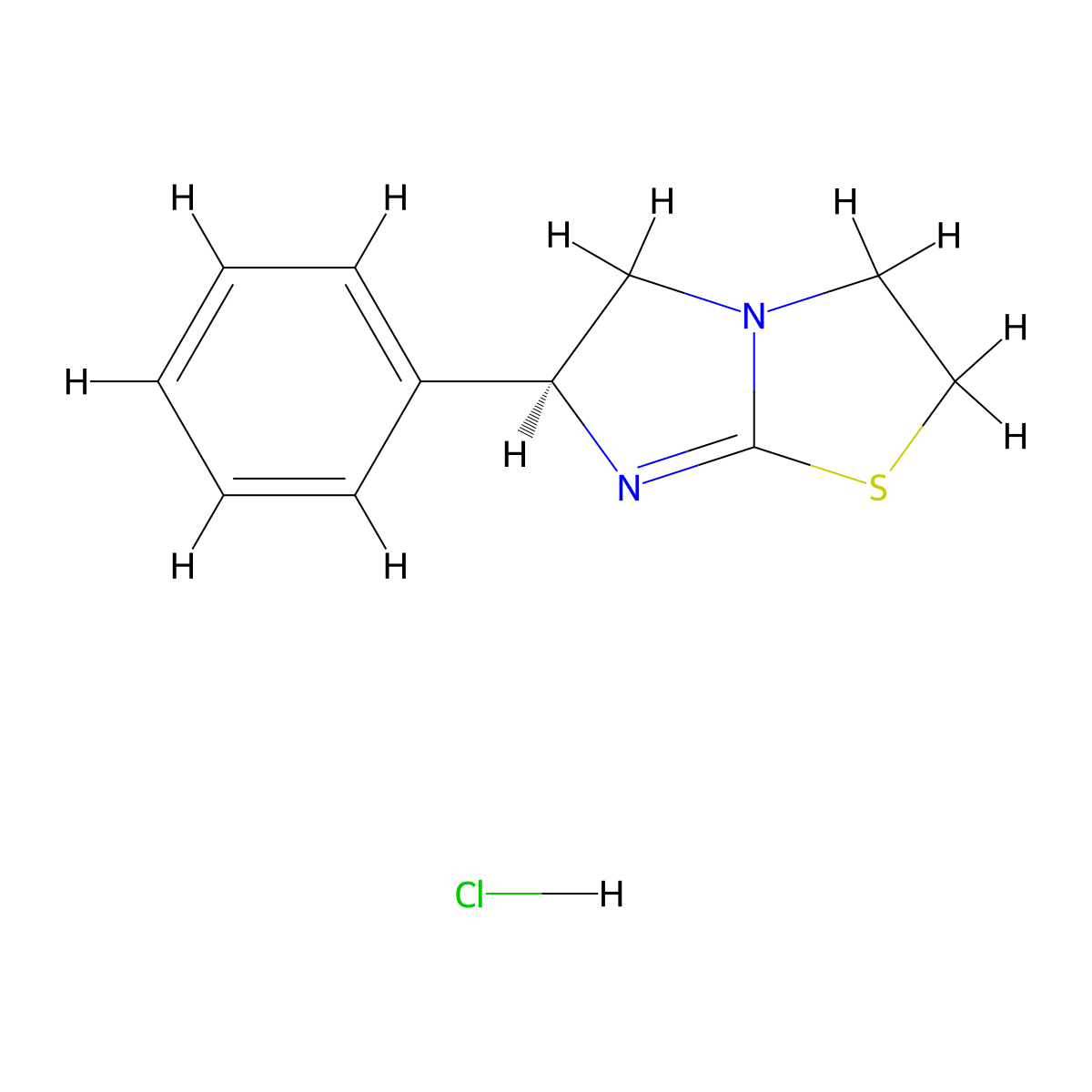 Levamisole Hydrochloride molecular structure, CAS 16595-80-5