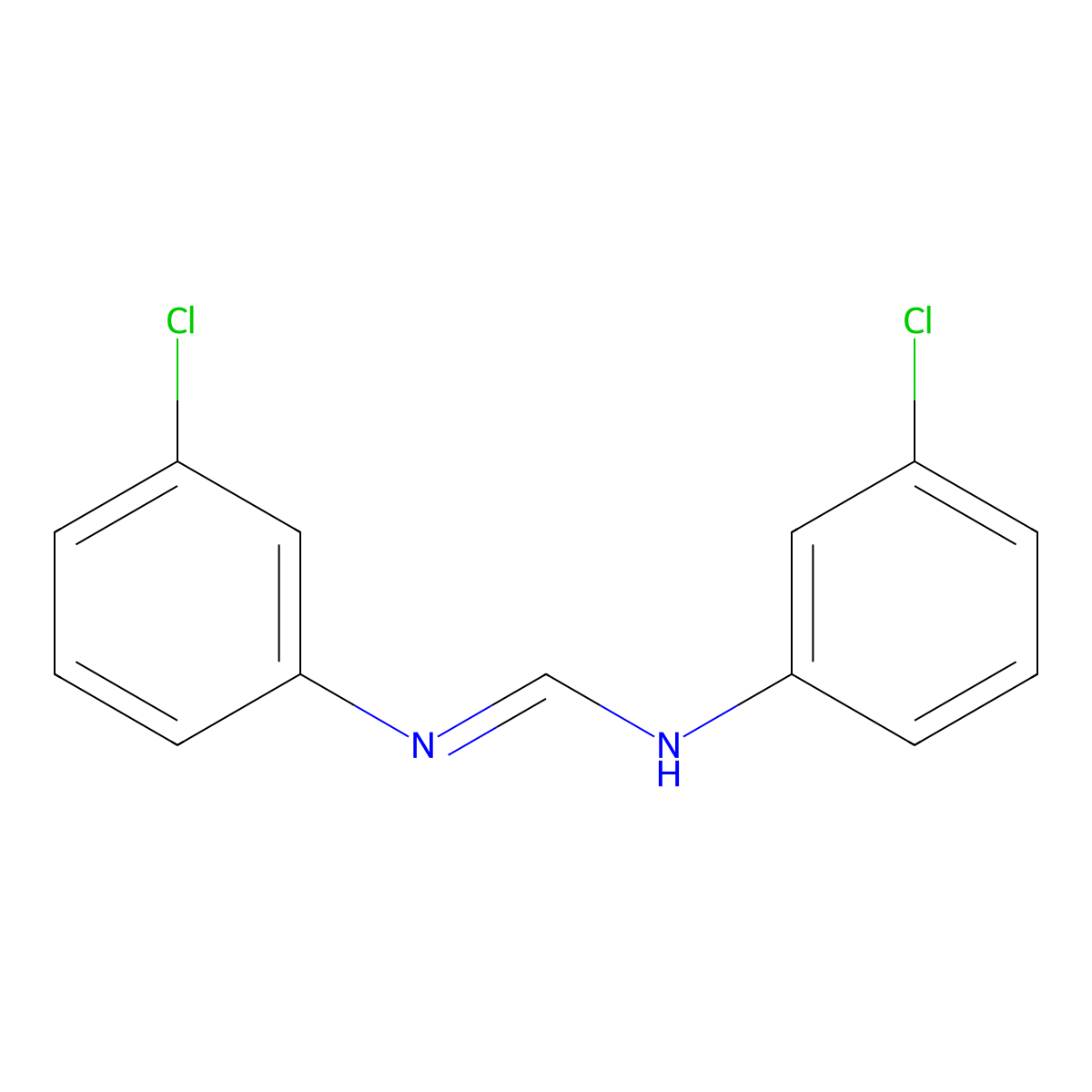 N,N'-Bis(3-chlorophenyl)methanimidamide molecular structure, CAS 16596-00-2