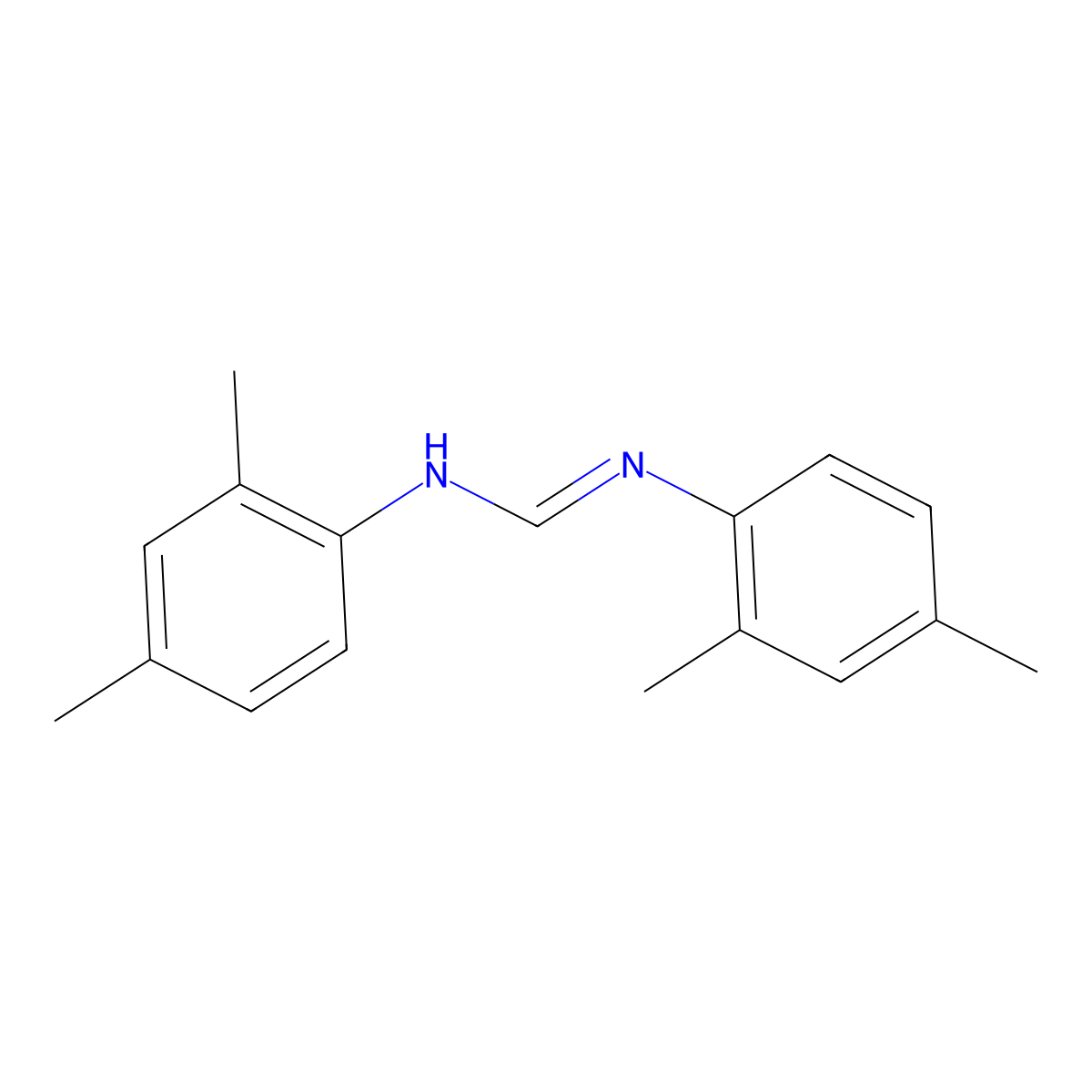 Methanimidamide, N,N'-bis(2,4-dimethylphenyl)- molecular structure, CAS 16596-04-6