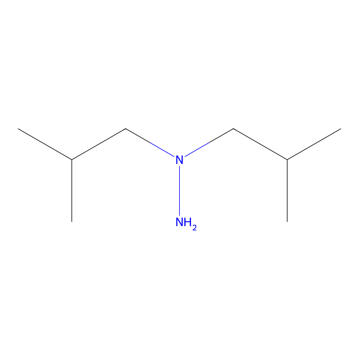 1,1-Bis(2-methylpropyl)hydrazine molecular structure, CAS 16596-38-6