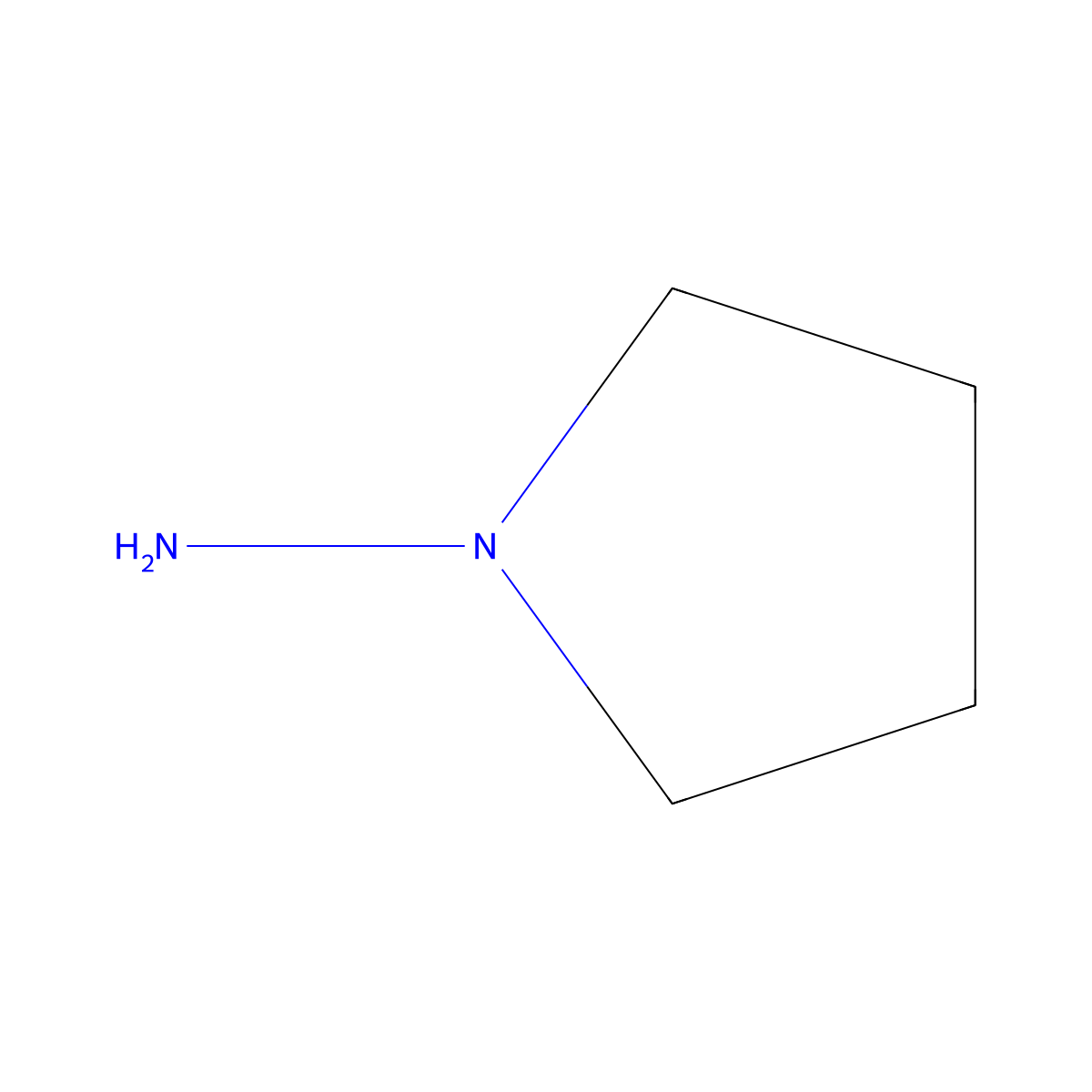 1-Pyrrolidinamine molecular structure, CAS 16596-41-1