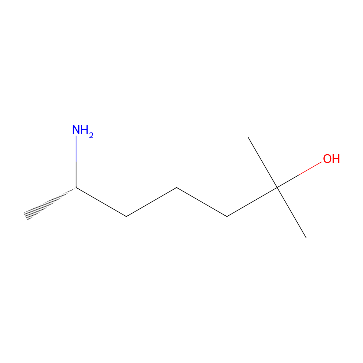 2-Heptanol, 6-amino-2-methyl-, (6S)- molecular structure, CAS 165962-55-0