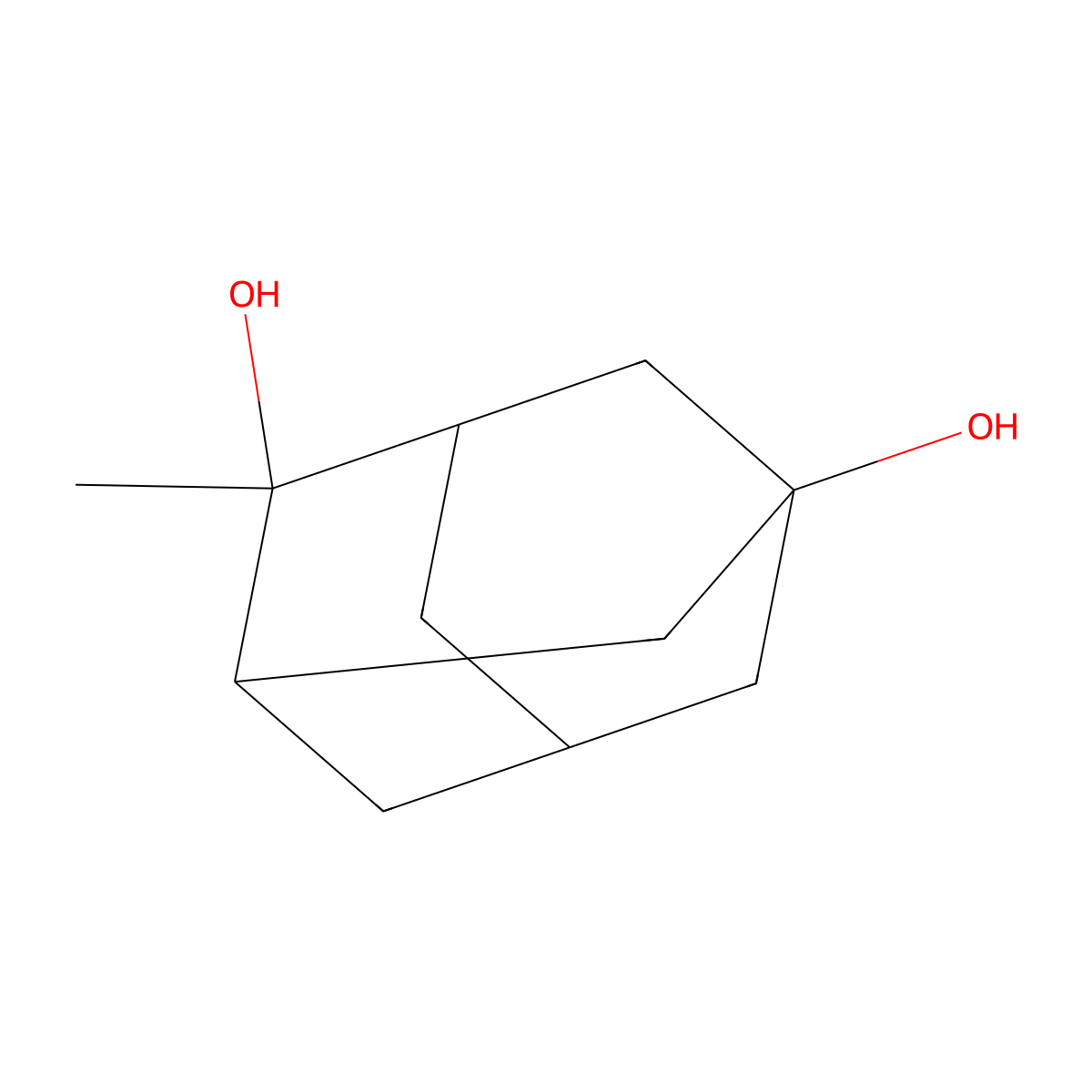 4-Methyladamantane-1,4-diol molecular structure, CAS 165963-57-5