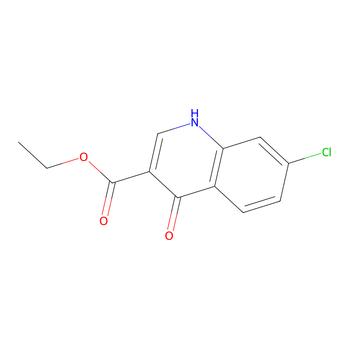 Ethyl 7-chloro-4-oxo-1,4-dihydroquinoline-3-carboxylate molecular structure, CAS 16600-22-9