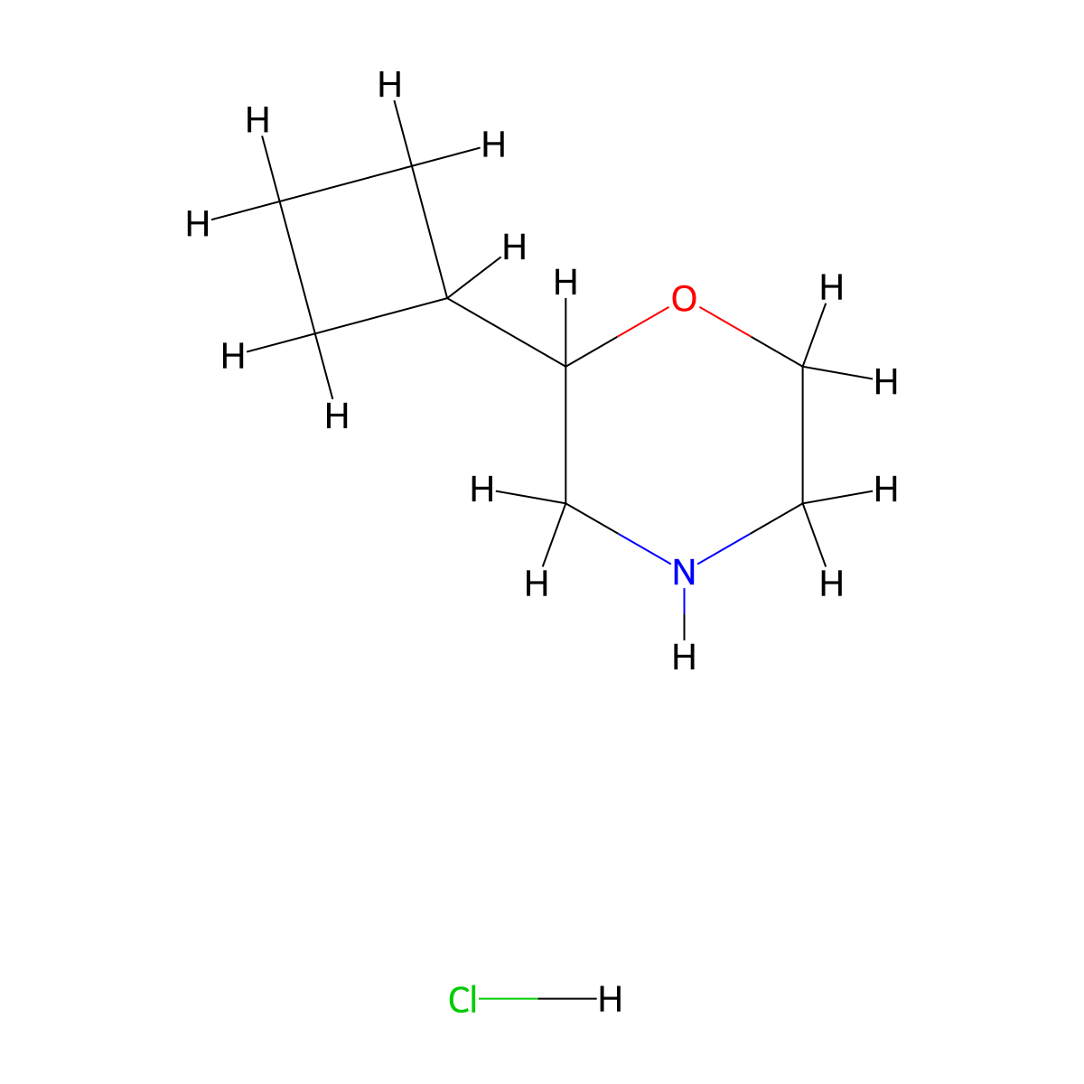 2-Cyclobutylmorpholine hydrochloride molecular structure, CAS 1660110-83-7