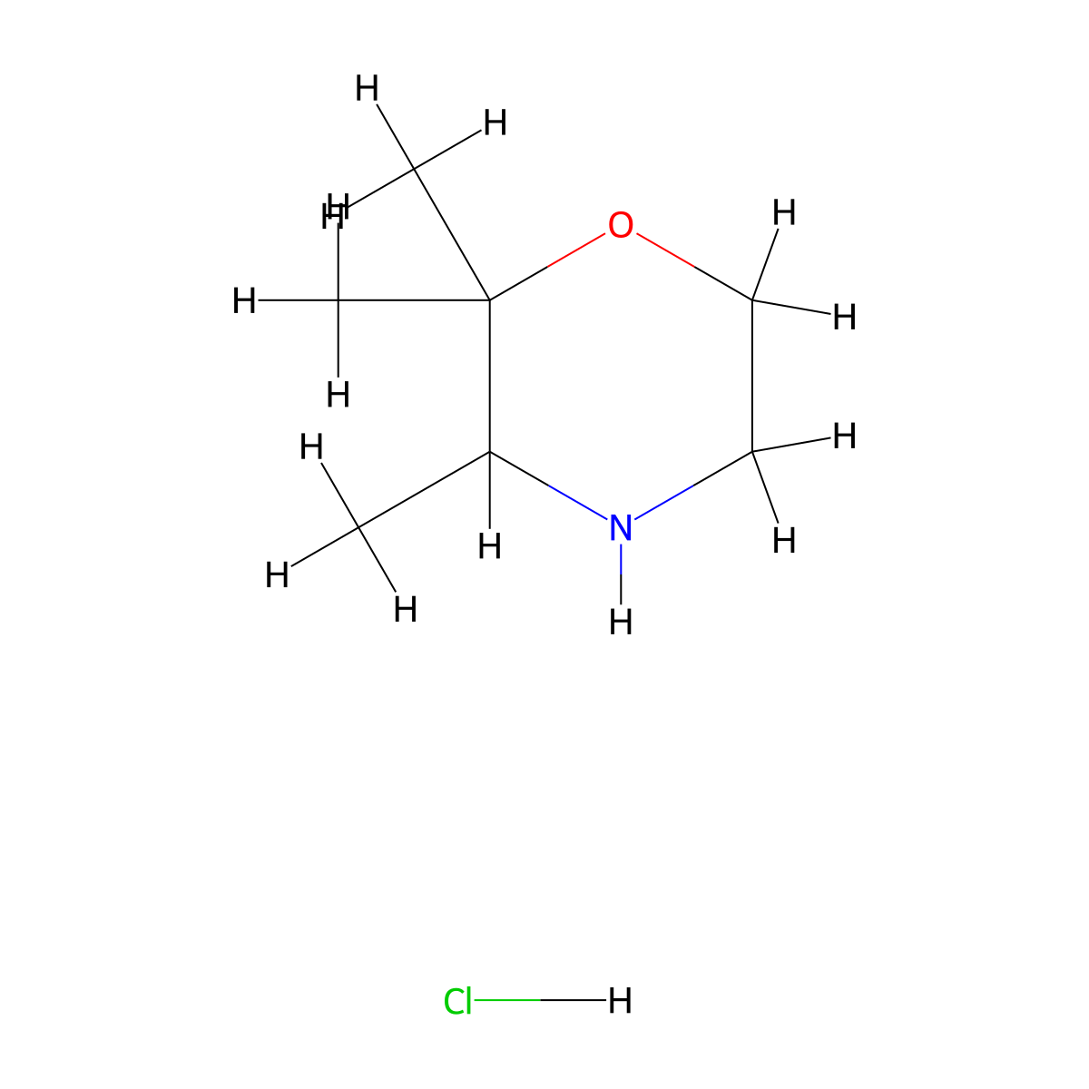 2,2,3-Trimethylmorpholine hydrochloride molecular structure, CAS 1660110-85-9