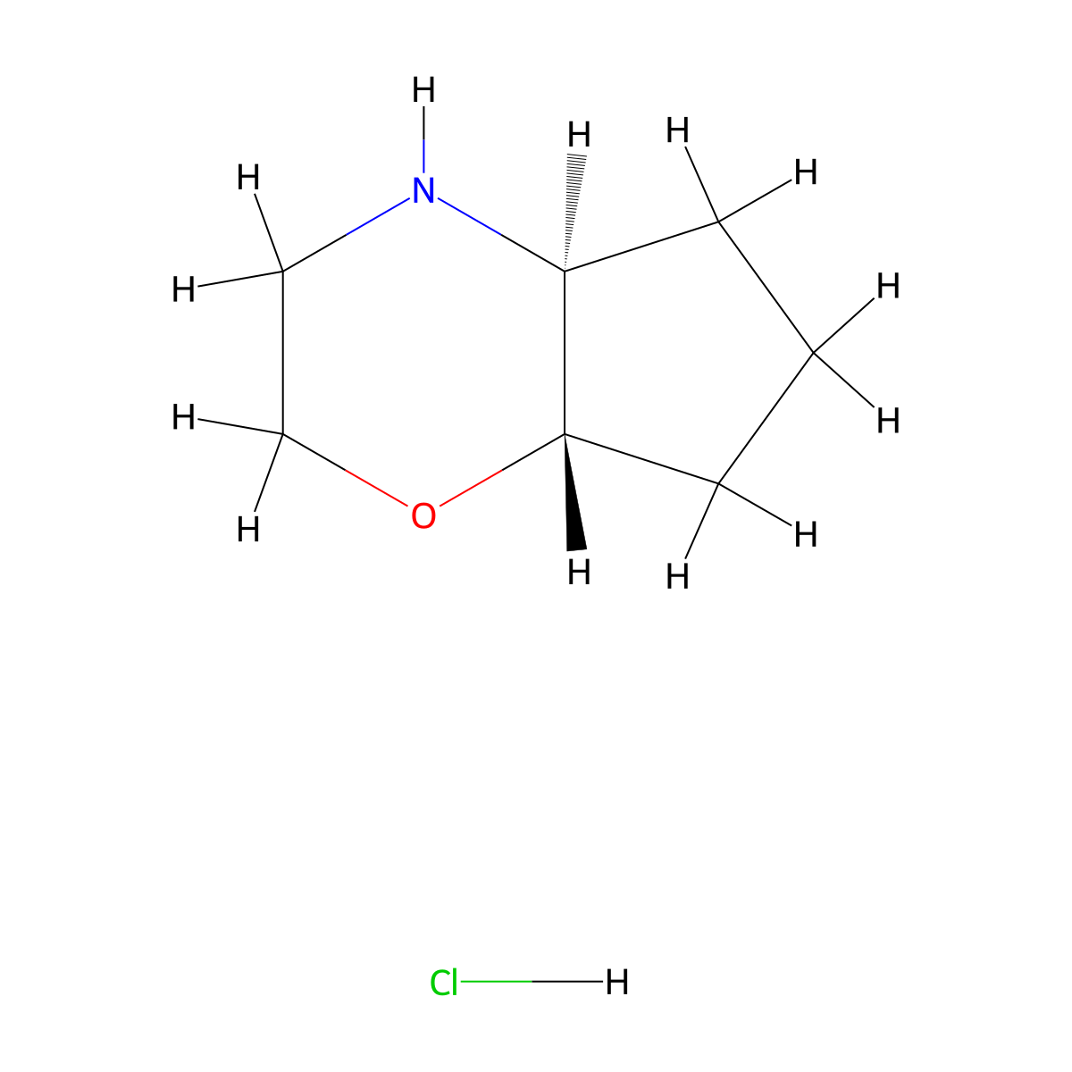 (4aS,7aS)-Octahydrocyclopenta[b][1,4]oxazine hydrochloride molecular structure, CAS 1660110-86-0