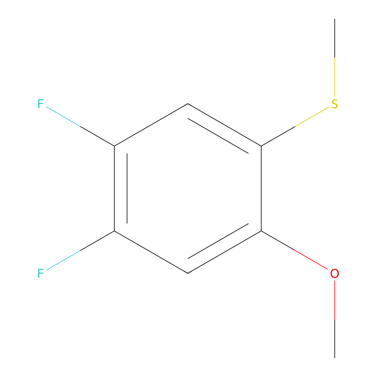 (4,5-Difluoro-2-methoxyphenyl)(methyl)sulfane molecular structure, CAS 1660115-72-9