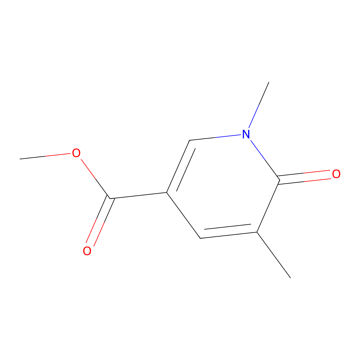 Methyl 1,5-dimethyl-6-oxopyridine-3-carboxylate molecular structure, CAS 1660118-40-0