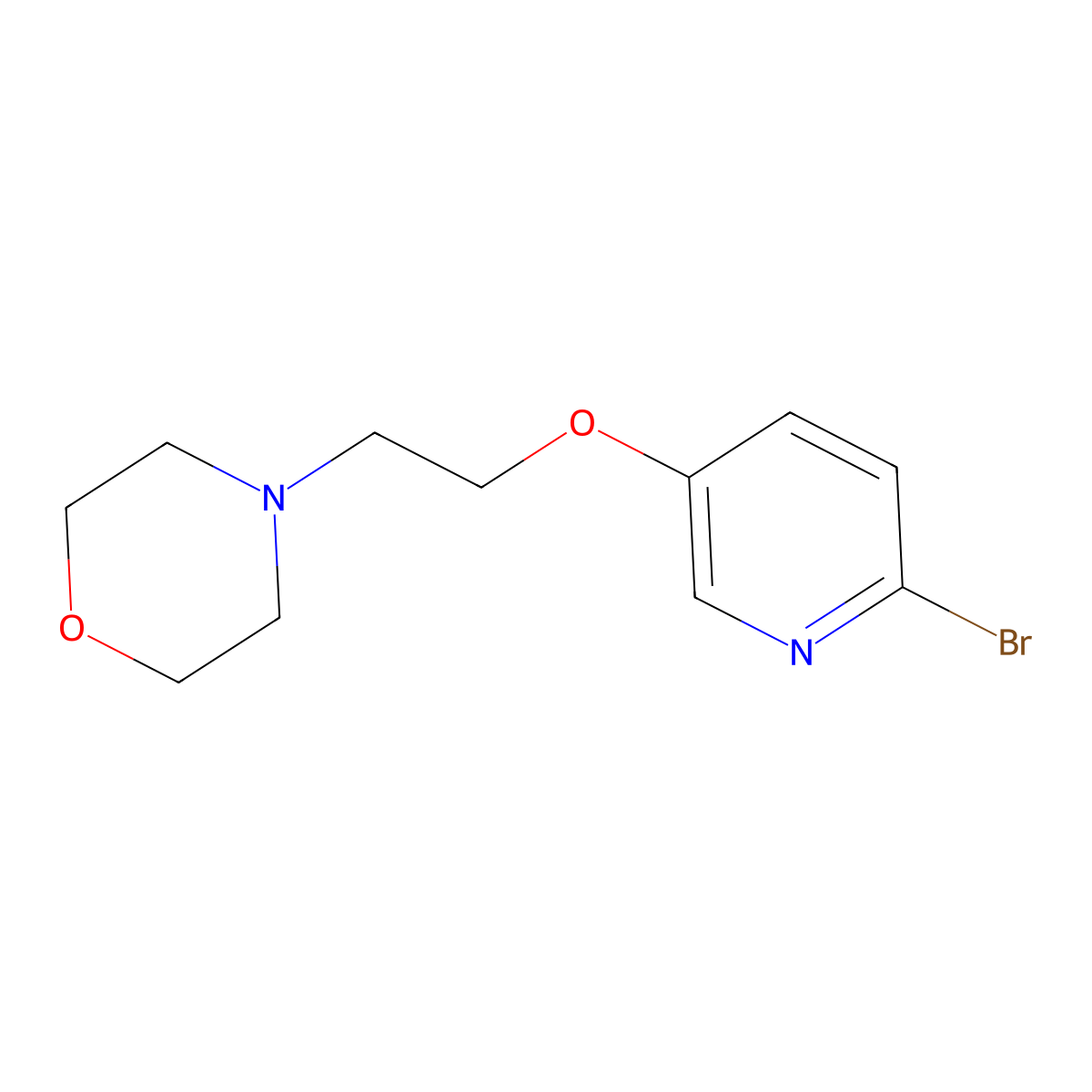 4-[2-[(6-Bromo-3-pyridyl)oxy]ethyl]morpholine molecular structure, CAS 1660157-38-9