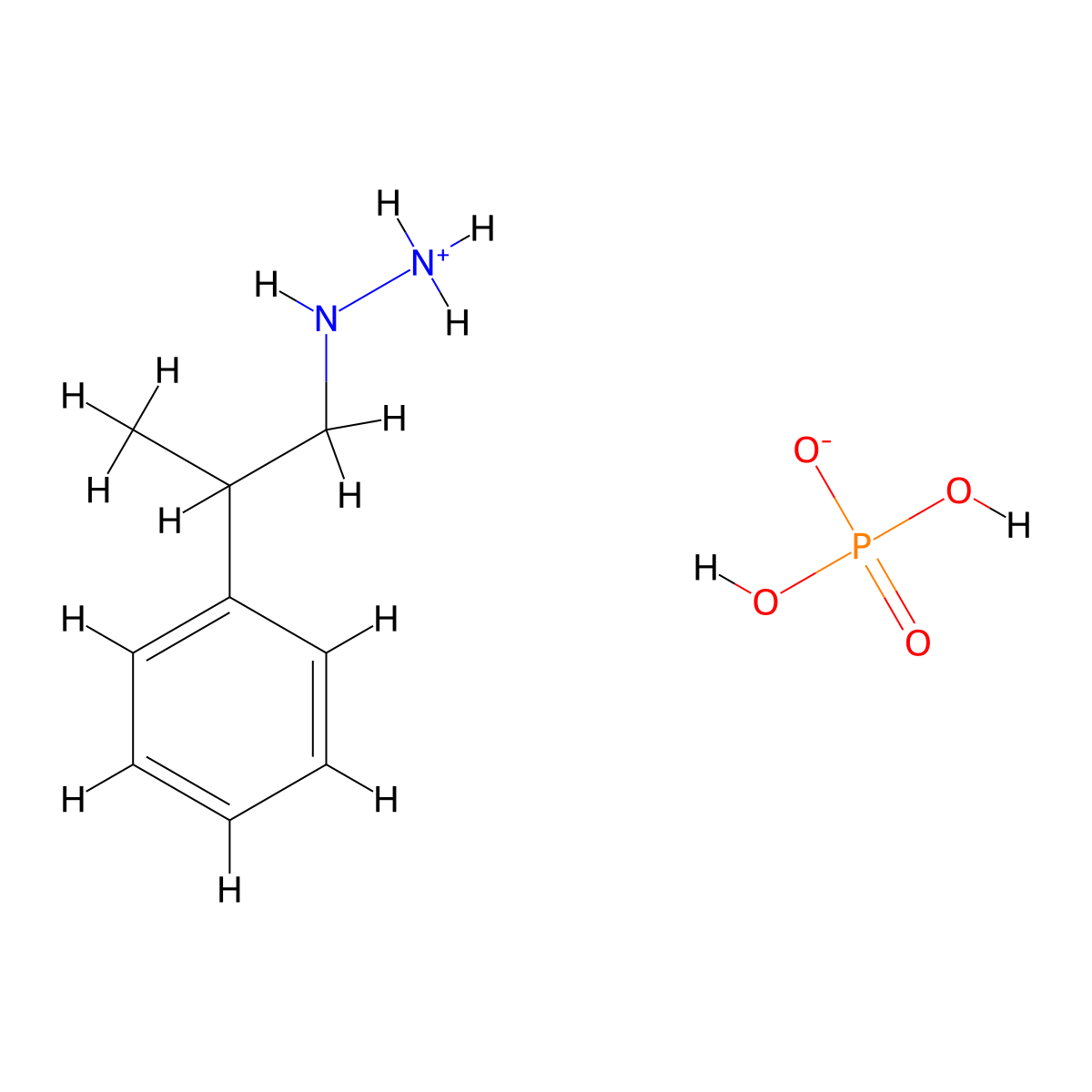 Phosphoric acid--(2-phenylpropyl)hydrazine (1/1) molecular structure, CAS 16602-80-5