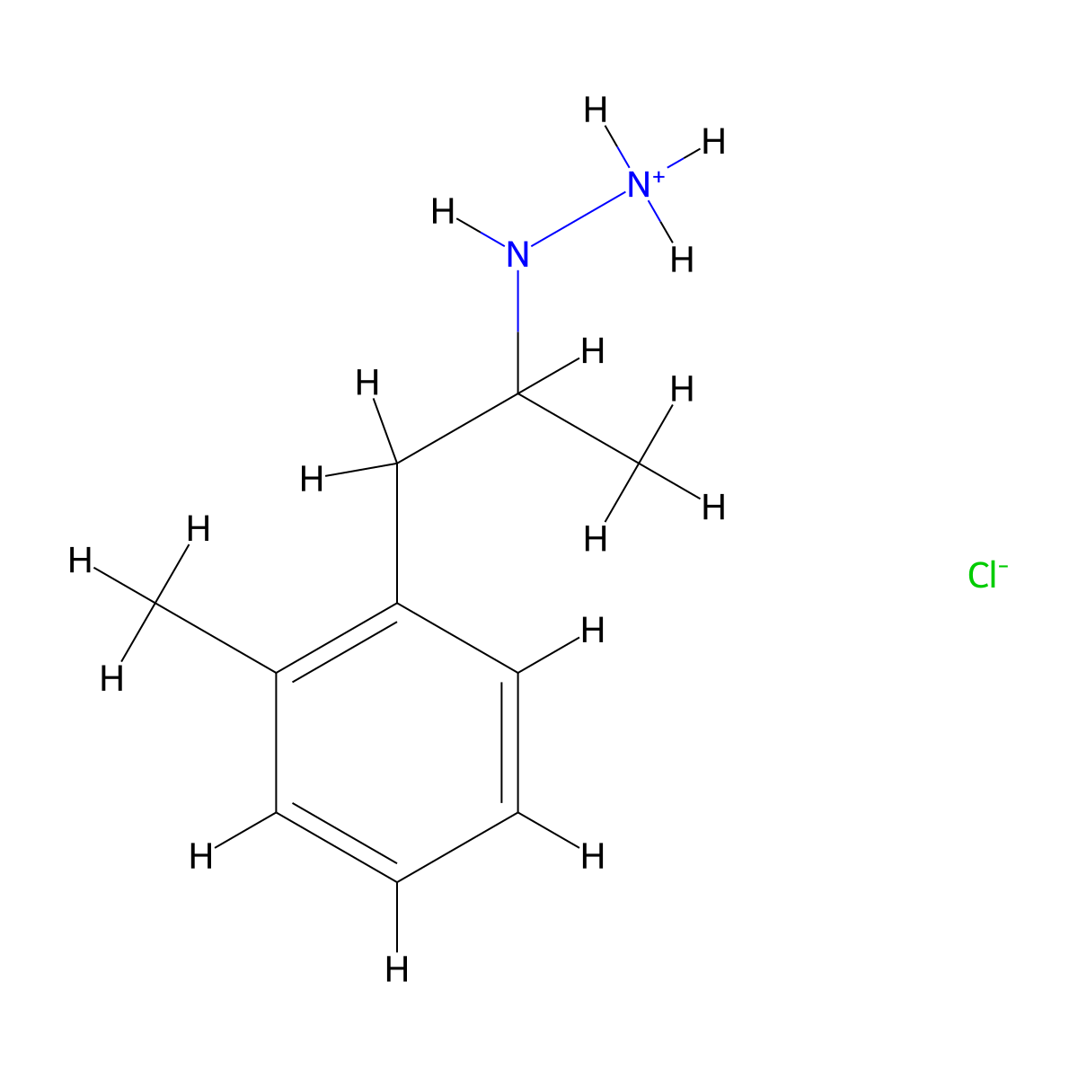 Hydrazine, 1-(alpha,o-dimethylphenethyl)-, hydrochloride molecular structure, CAS 16603-03-5