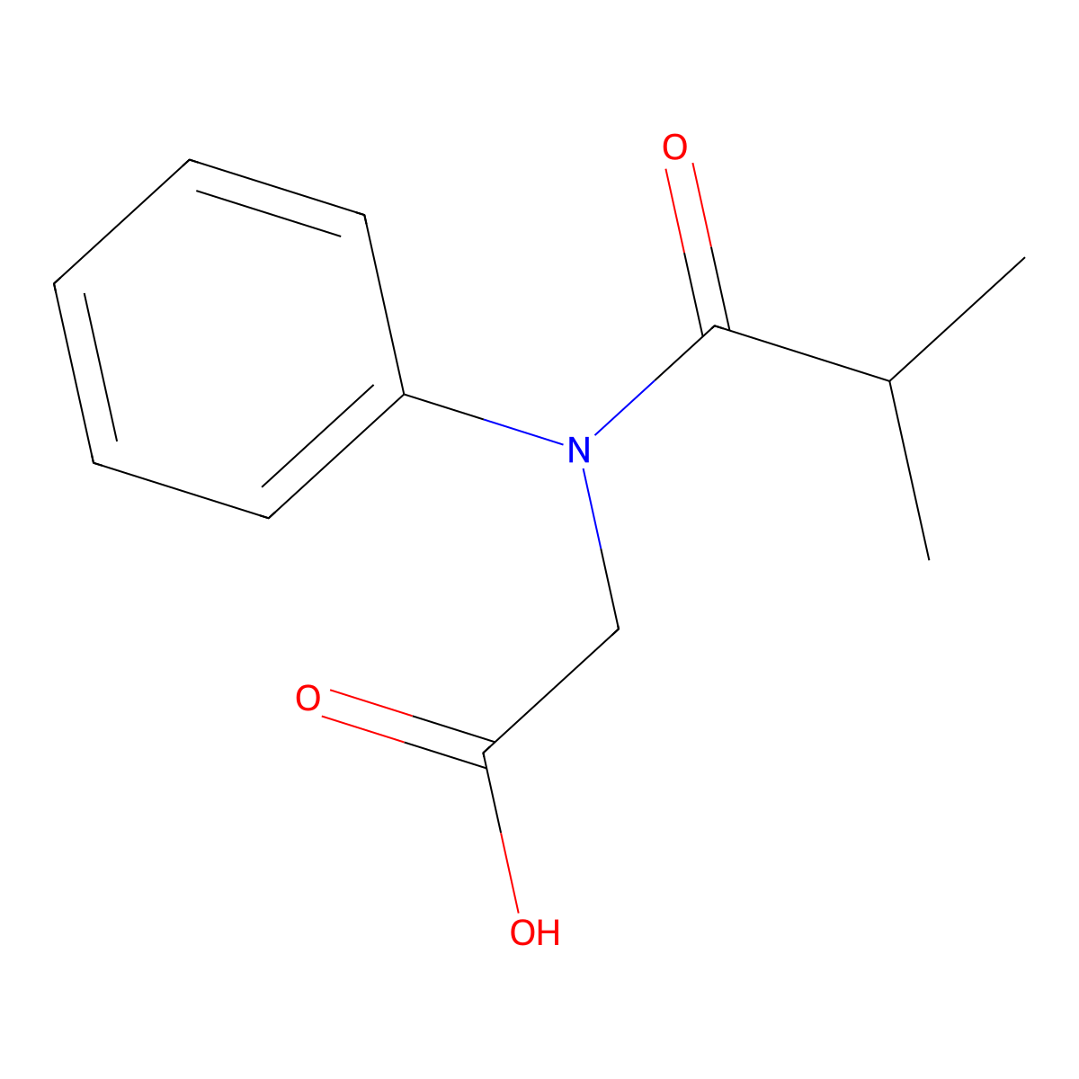 2-(N-phenylisobutyramido)acetic acid molecular structure, CAS 166033-83-6