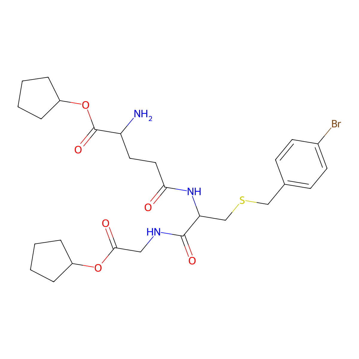 S-4-bromobenzylglutathione cyclopentyl diester molecular structure, CAS 166038-00-2