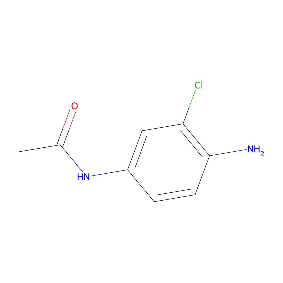 N-(4-amino-3-chlorophenyl)acetamide molecular structure, CAS 16604-99-2