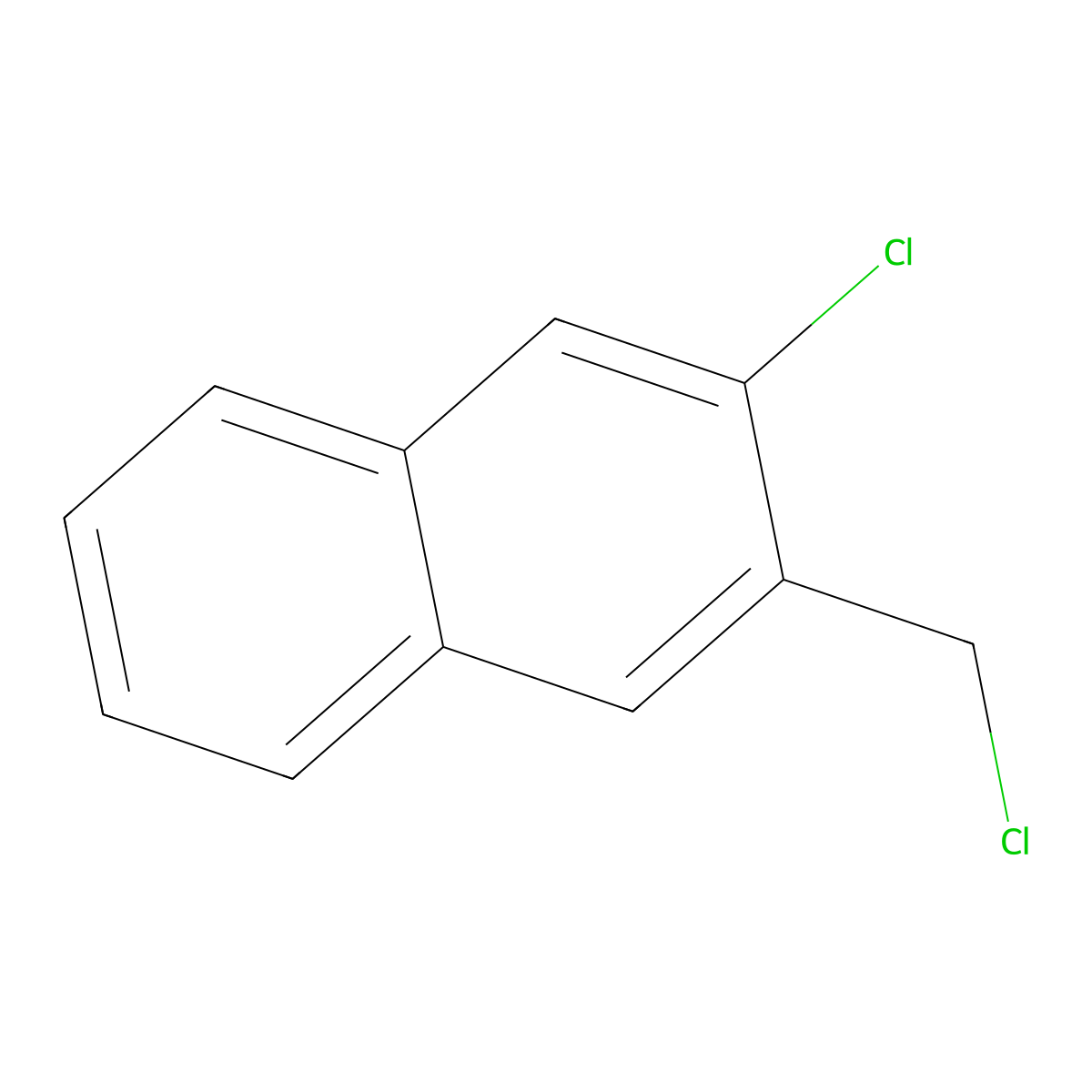 2-Chloro-3-(chloromethyl)naphthalene molecular structure, CAS 166042-74-6