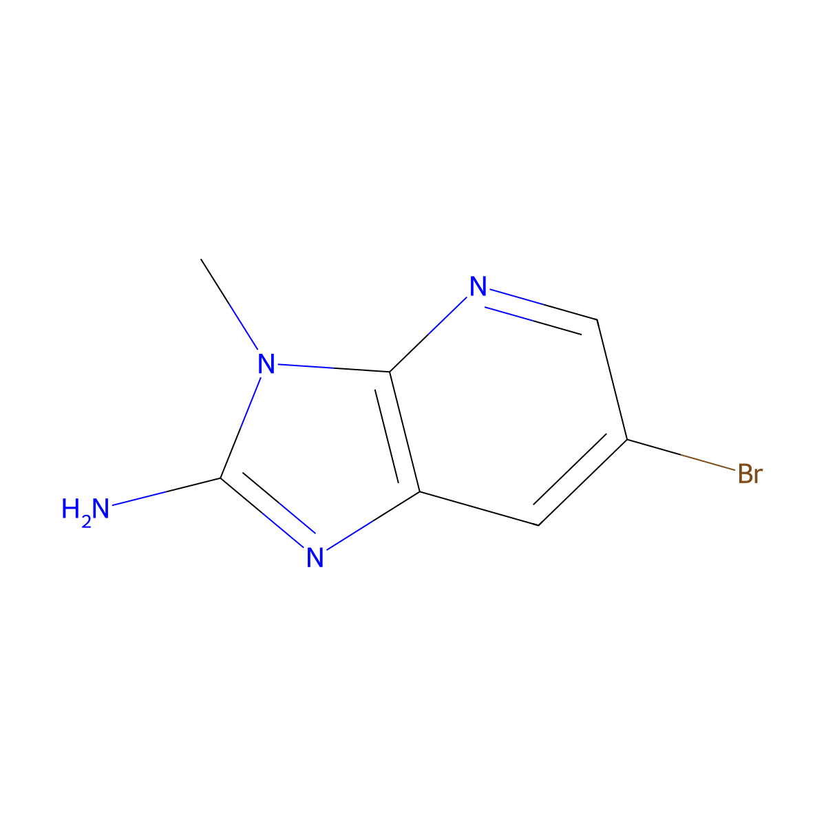 6-bromo-3-methyl-3H-imidazo[4,5-b]pyridin-2-amine molecular structure, CAS 166047-21-8