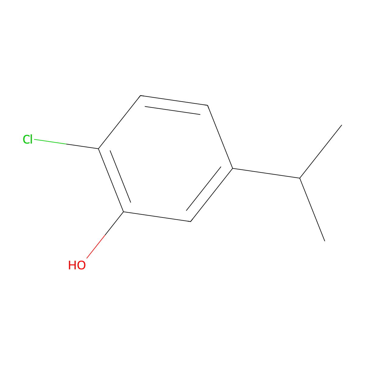 2-Chloro-5-isopropylphenol molecular structure, CAS 16606-24-9