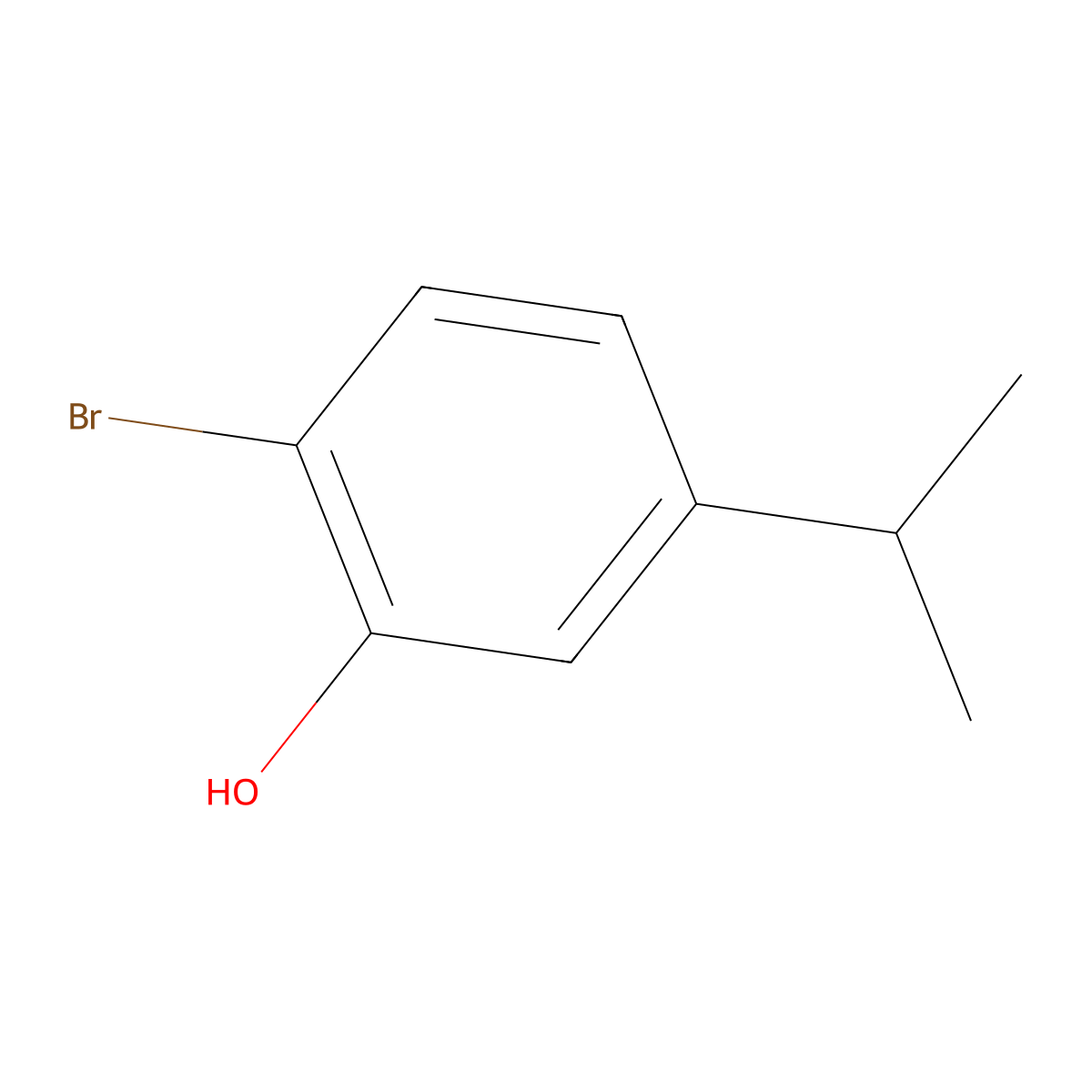 2-Bromo-5-(1-methylethyl)phenol molecular structure, CAS 16606-28-3