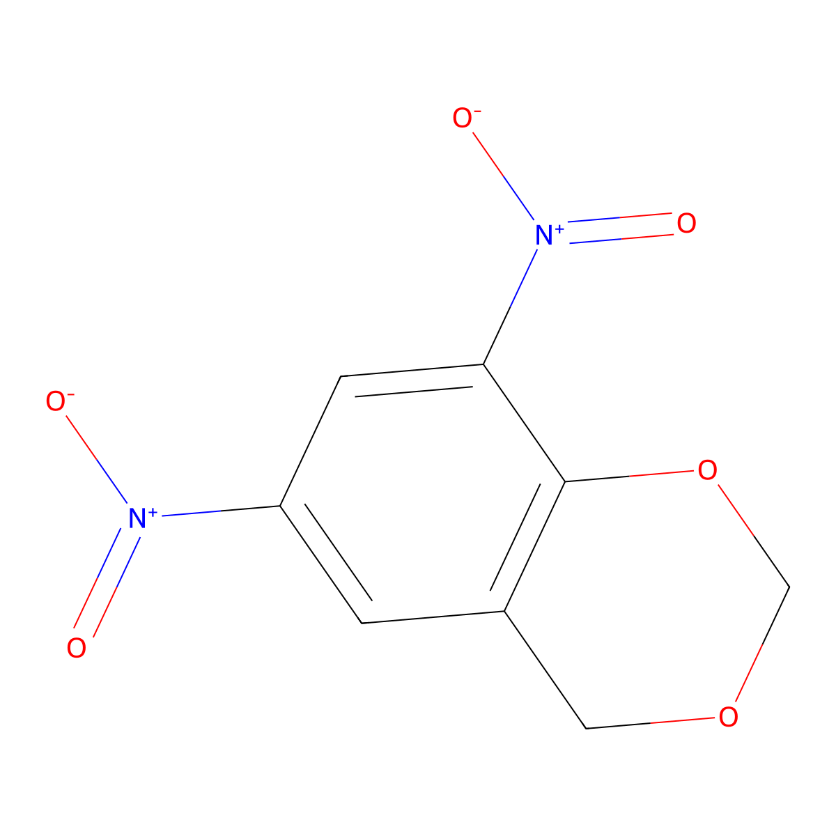 6,8-Dinitro-4h-1,3-benzodioxine molecular structure, CAS 16607-27-5