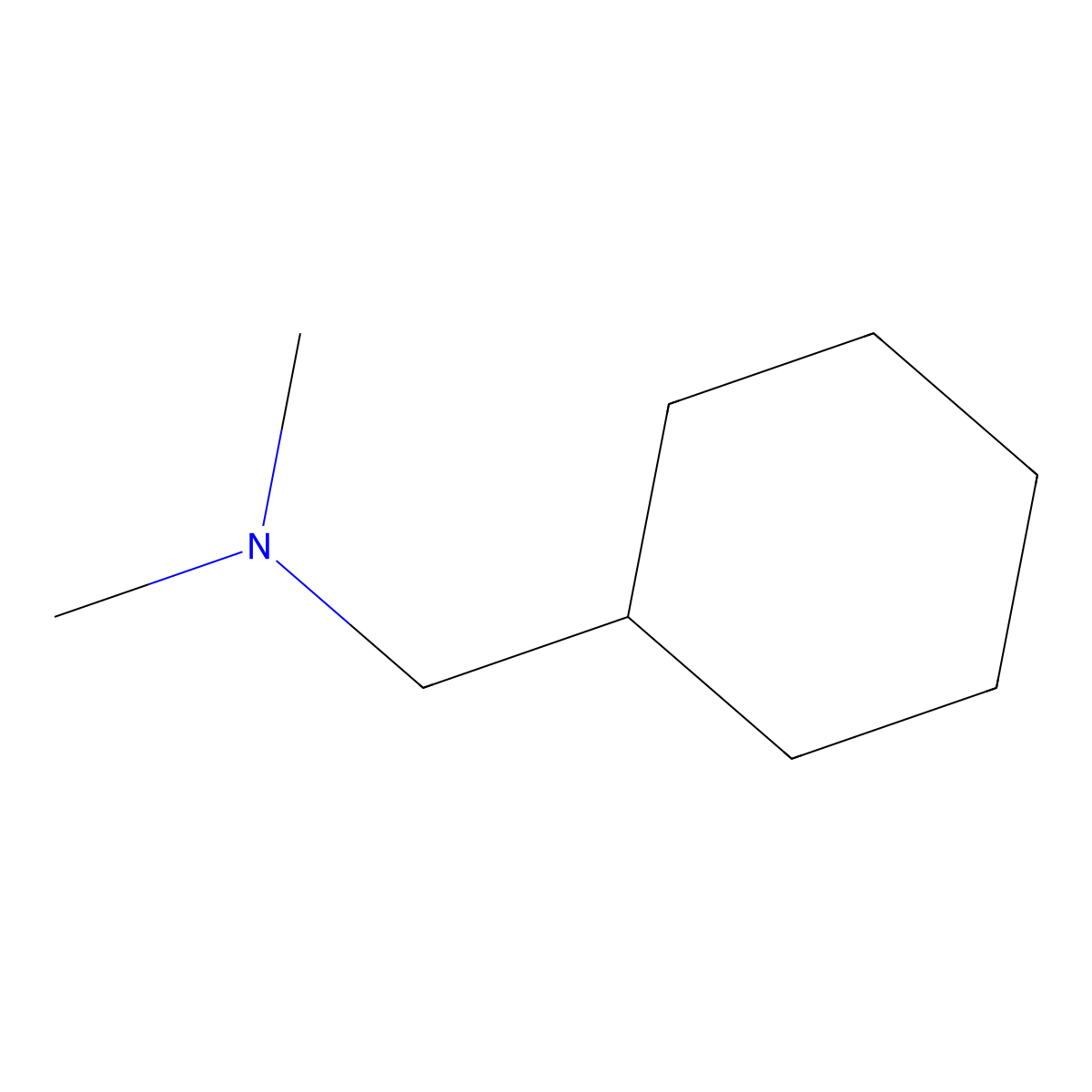 N,N-Dimethylcyclohexanemethanamine molecular structure, CAS 16607-80-0