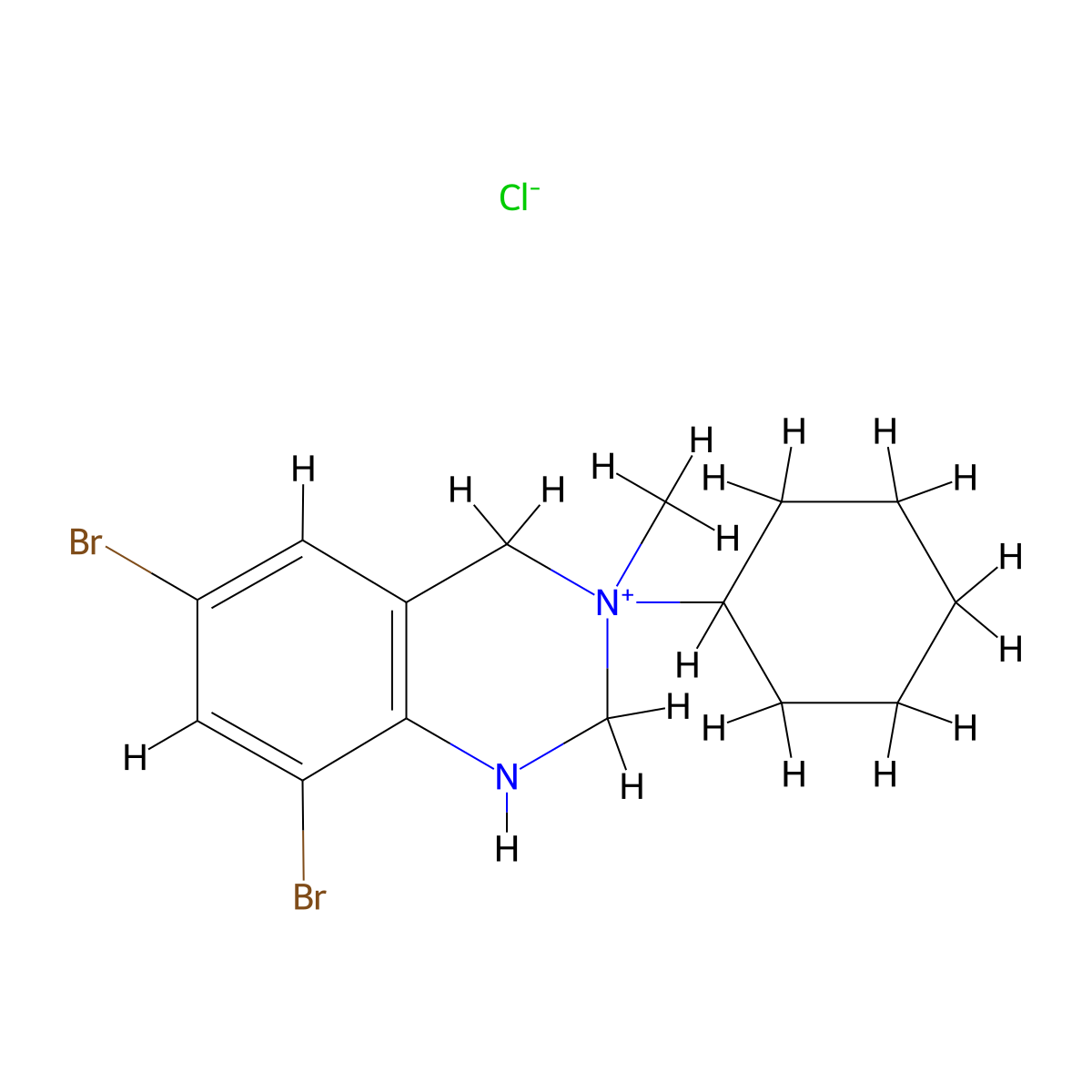3-Cyclohexyl-6,8-dibrom-3-methyl-1,2,3,4-tetrahydro-chinazoliumchlorid molecular structure, CAS 1660957-93-6