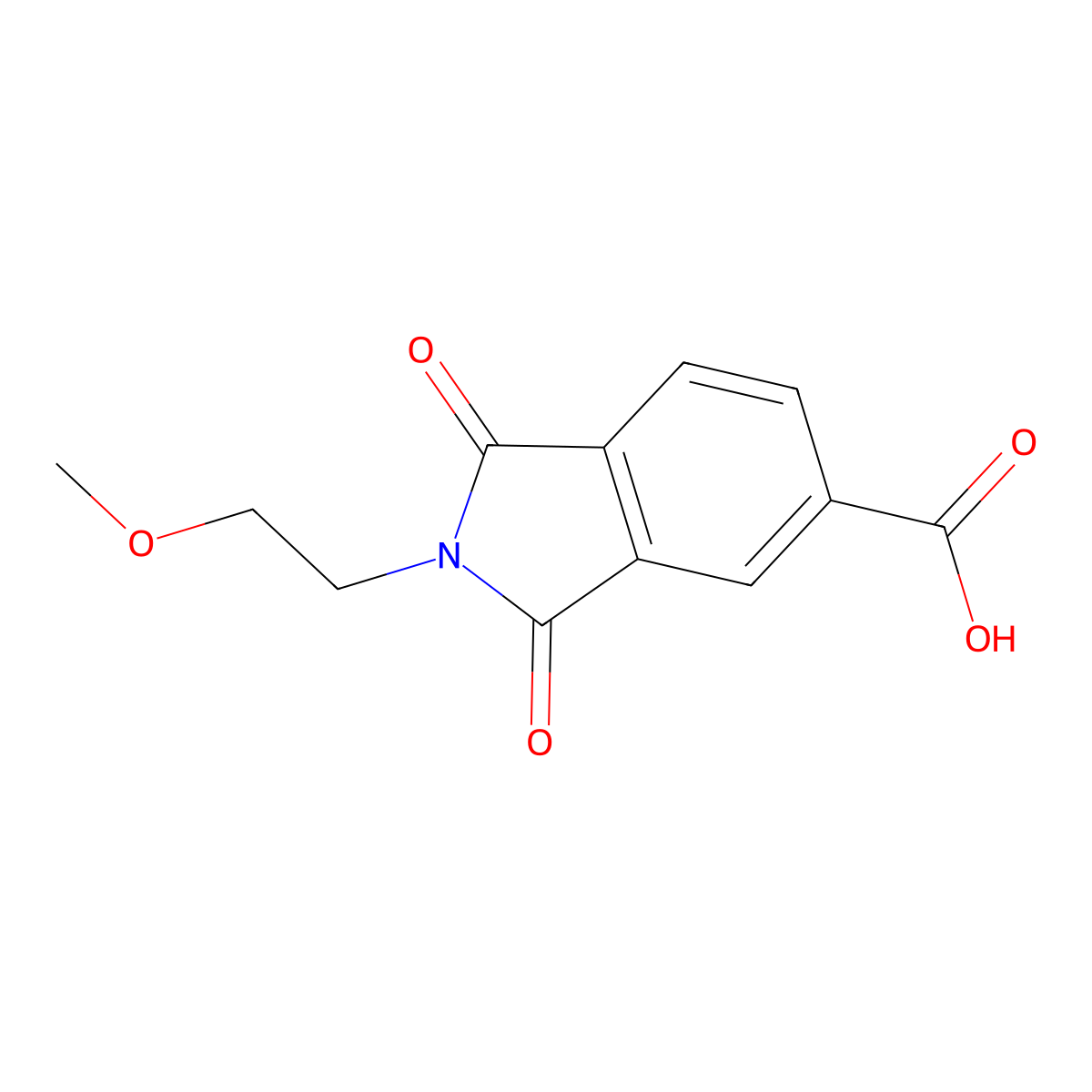 2-(2-Methoxyethyl)-1,3-dioxo-5-isoindolinecarboxylic acid molecular structure, CAS 166096-35-1