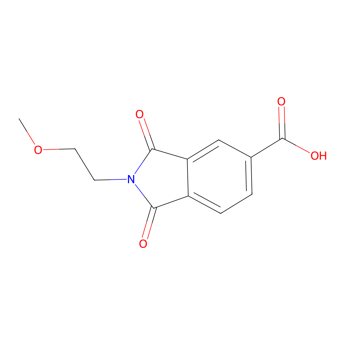 2-(2-Methoxyethyl)-1,3-dioxo-5-isoindolinecarboxylic acid molecular structure, CAS 166096-35-1