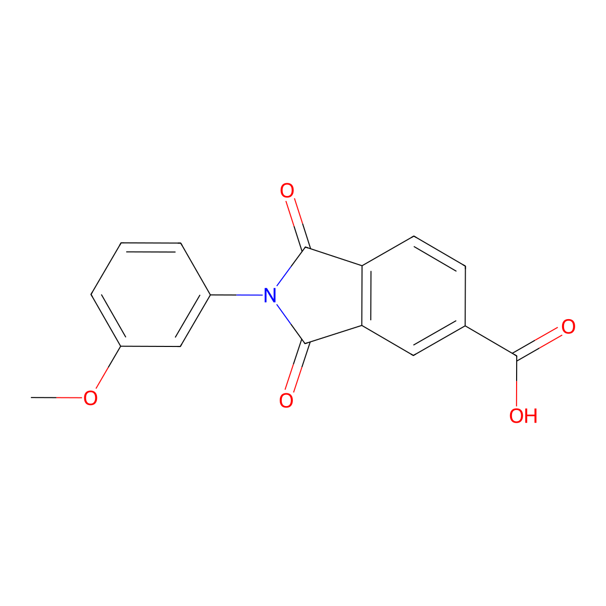 2-(3-Methoxyphenyl)-1,3-dioxoisoindoline-5-carboxylic acid molecular structure, CAS 166096-48-6