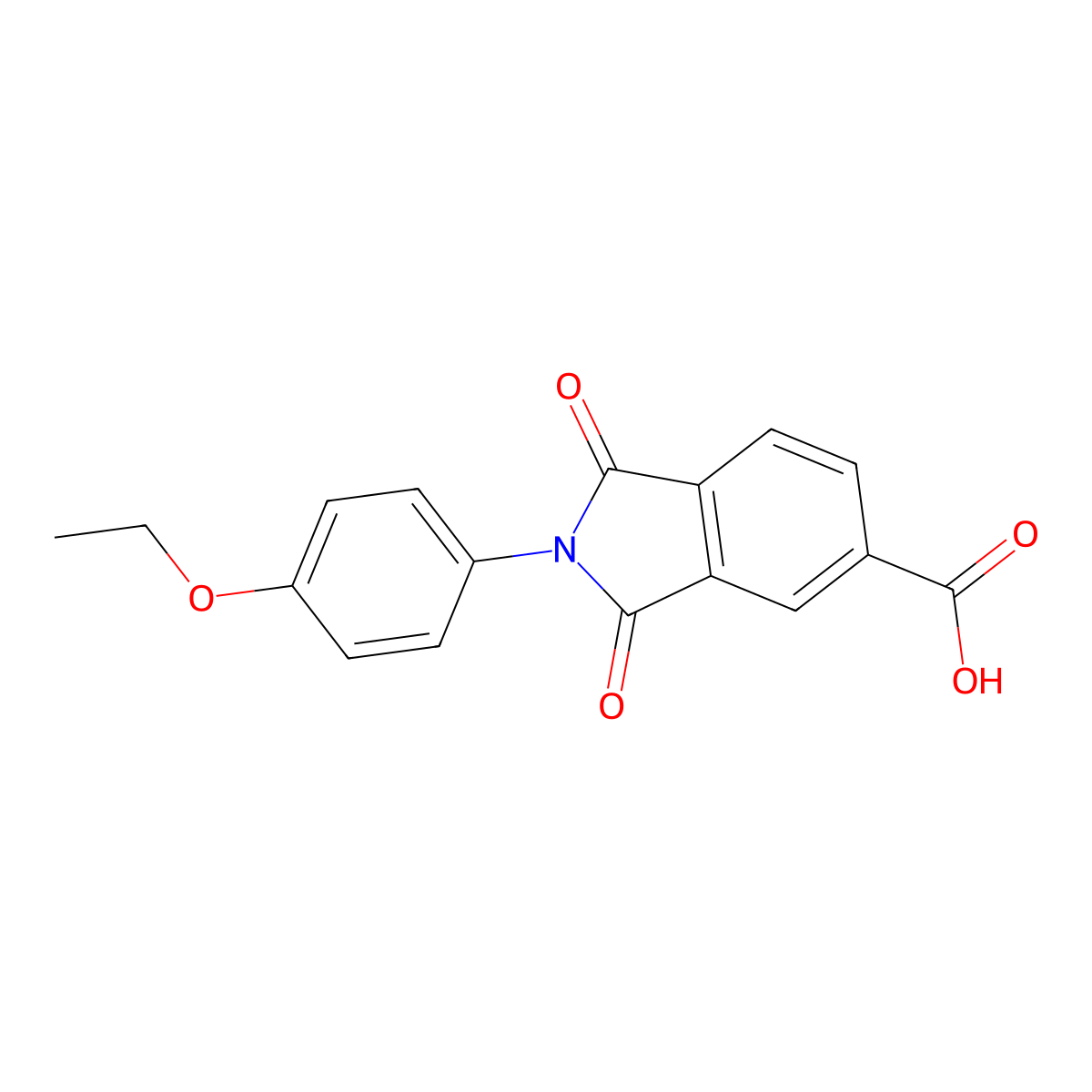 2-(4-Ethoxy-phenyl)-1,3-dioxo-2,3-dihydro-1H-isoindole-5-carboxylic acid molecular structure, CAS 166096-53-3