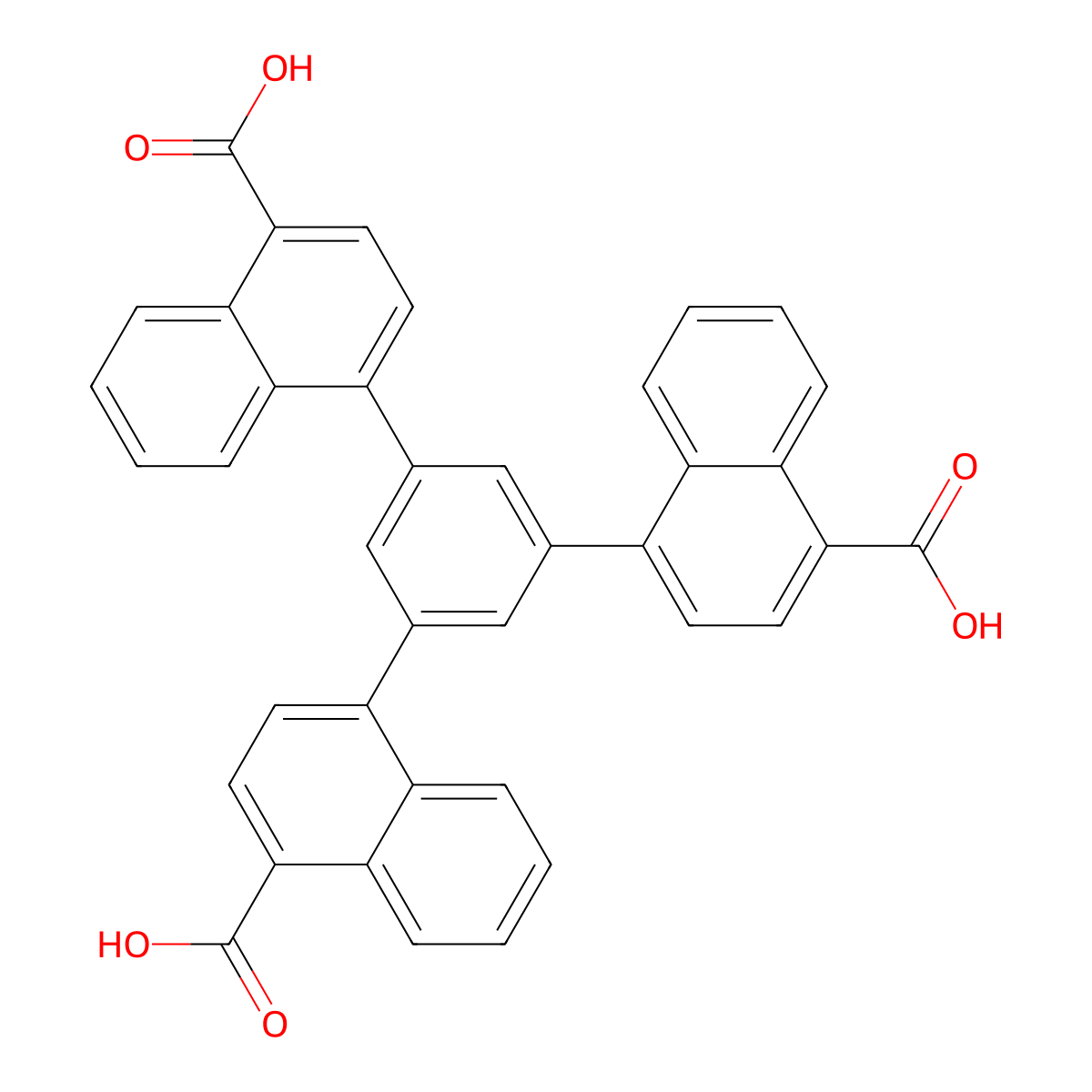 4,4',4''-(Benzene-1,3,5-triyl)tris(1-naphthoic acid) molecular structure, CAS 1660960-34-8