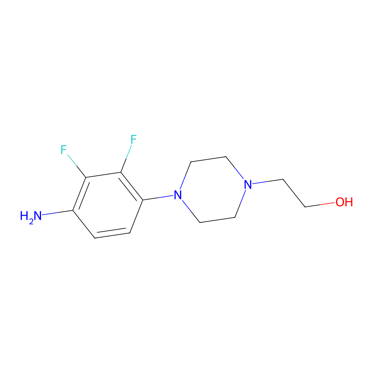 2-(4-(4-Amino-2,3-difluorophenyl)piperazin-1-yl)ethanol molecular structure, CAS 1660980-24-4