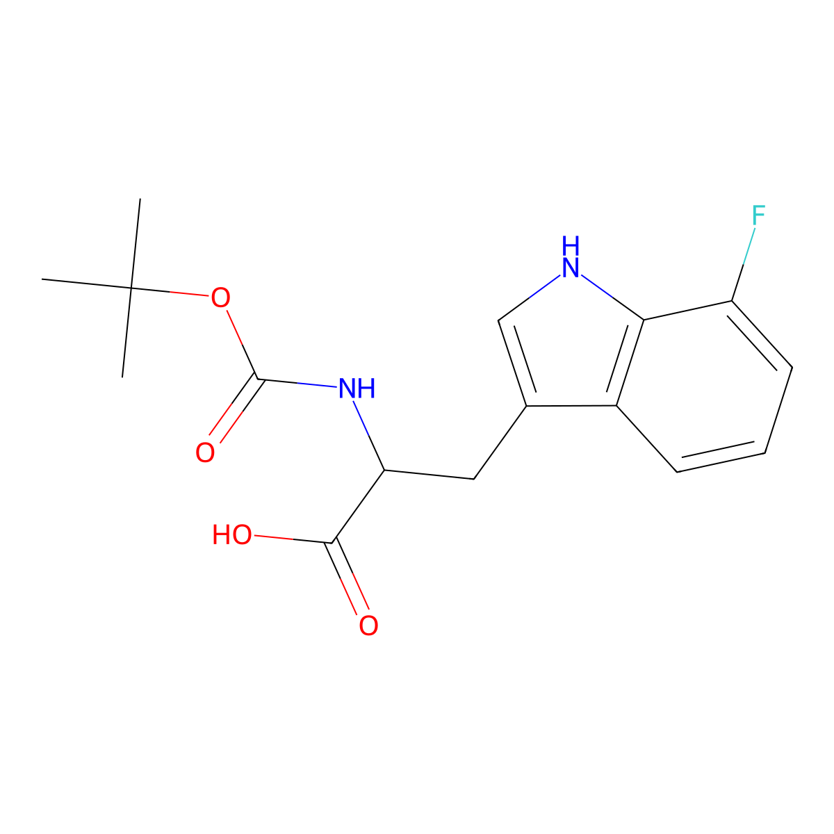 2-((tert-Butoxycarbonyl)amino)-3-(7-fluoro-1H-indol-3-yl)propanoic acid molecular structure, CAS 1660997-17-0