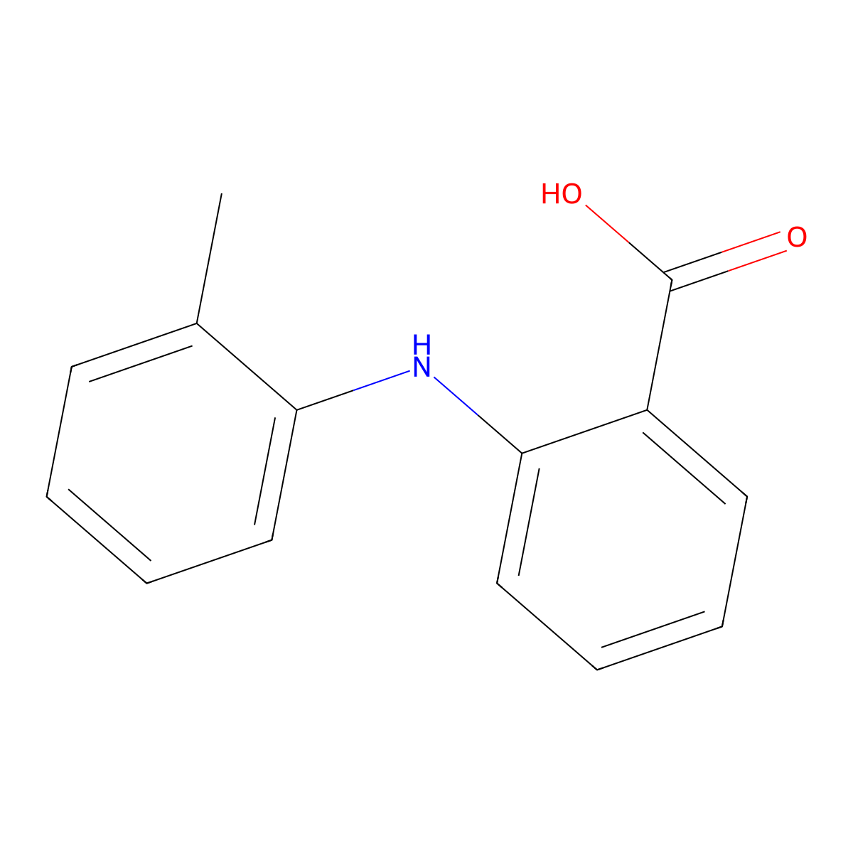 N-(2-Methylphenyl)anthranilic acid molecular structure, CAS 16610-44-9