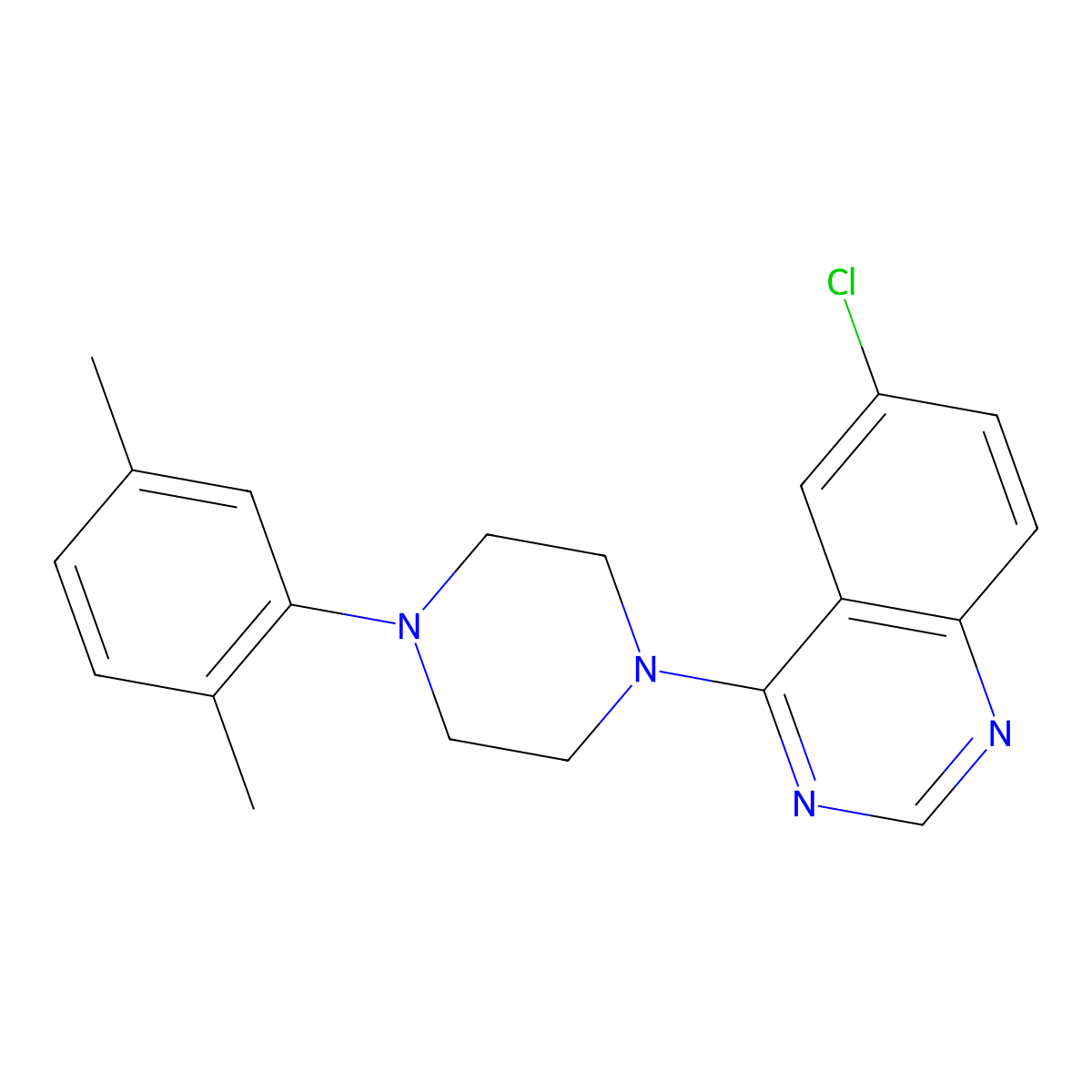 6-Chloro-4-[4-(2,5-dimethylphenyl)piperazin-1-yl]quinazoline molecular structure, CAS 1661001-41-7