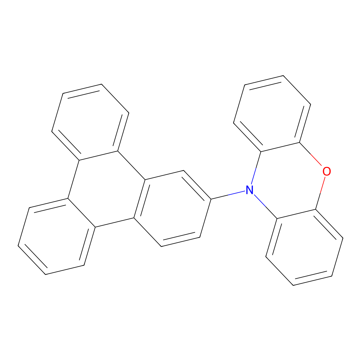 10-(Triphenylen-2-yl)-10H-phenoxazine molecular structure, CAS 1661037-70-2