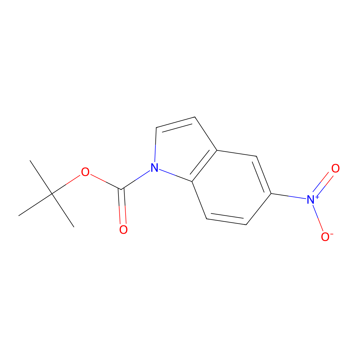 Tert-butyl 5-nitro-1H-indole-1-carboxylate molecular structure, CAS 166104-19-4