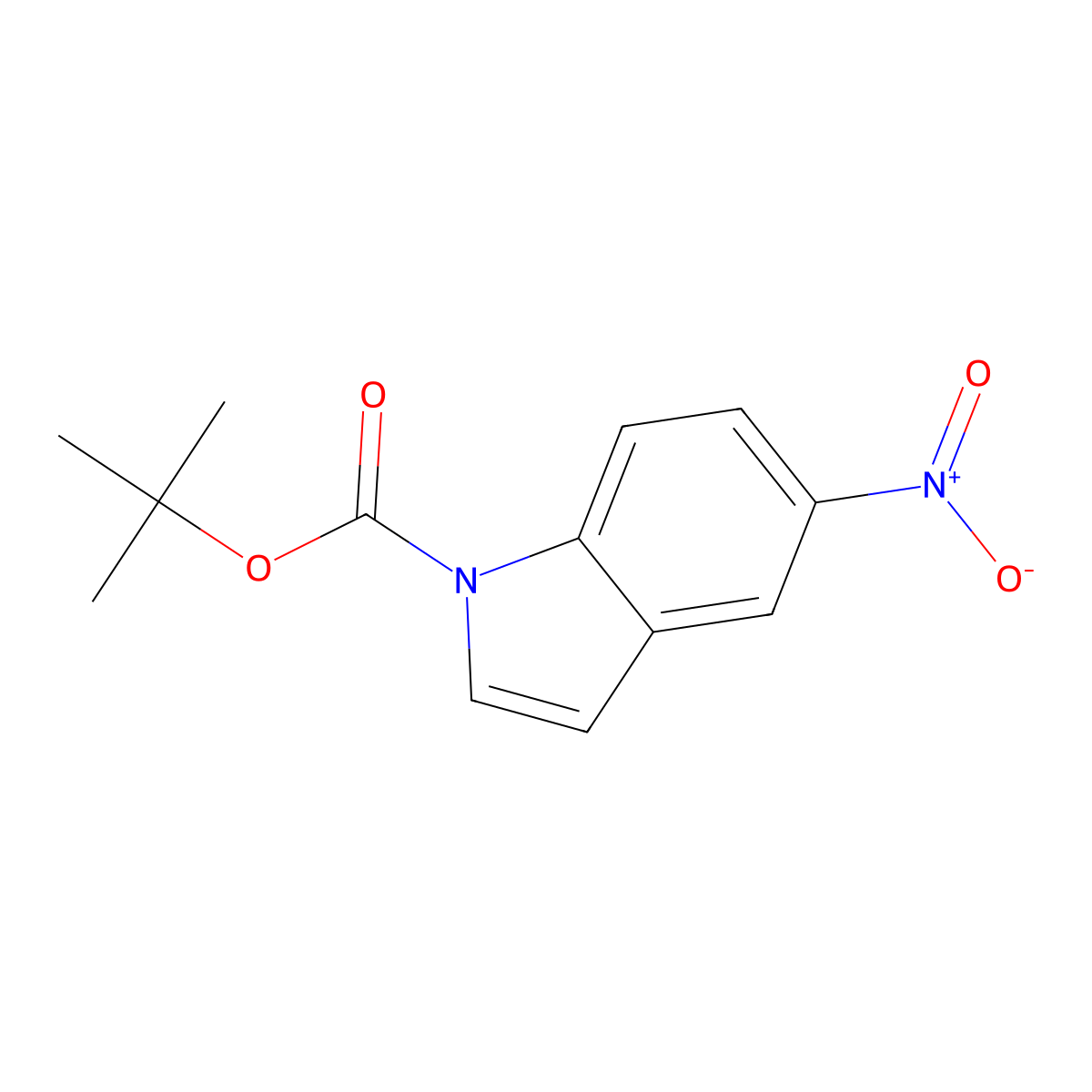 Tert-butyl 5-nitro-1H-indole-1-carboxylate molecular structure, CAS 166104-19-4