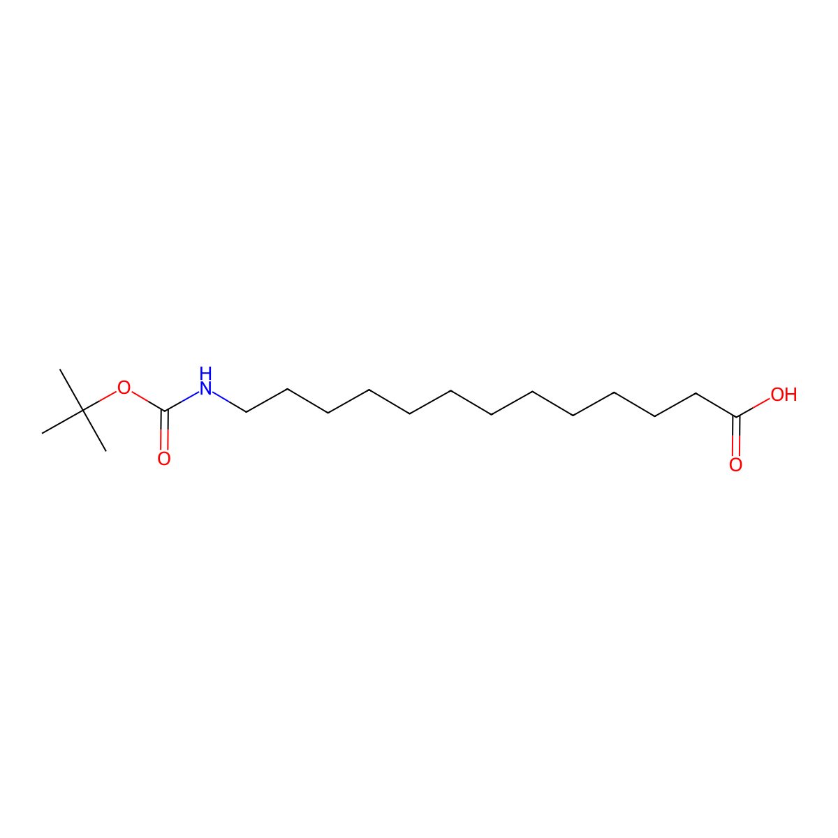 13-((tert-Butoxycarbonyl)amino)tridecanoic acid molecular structure, CAS 1661040-67-0