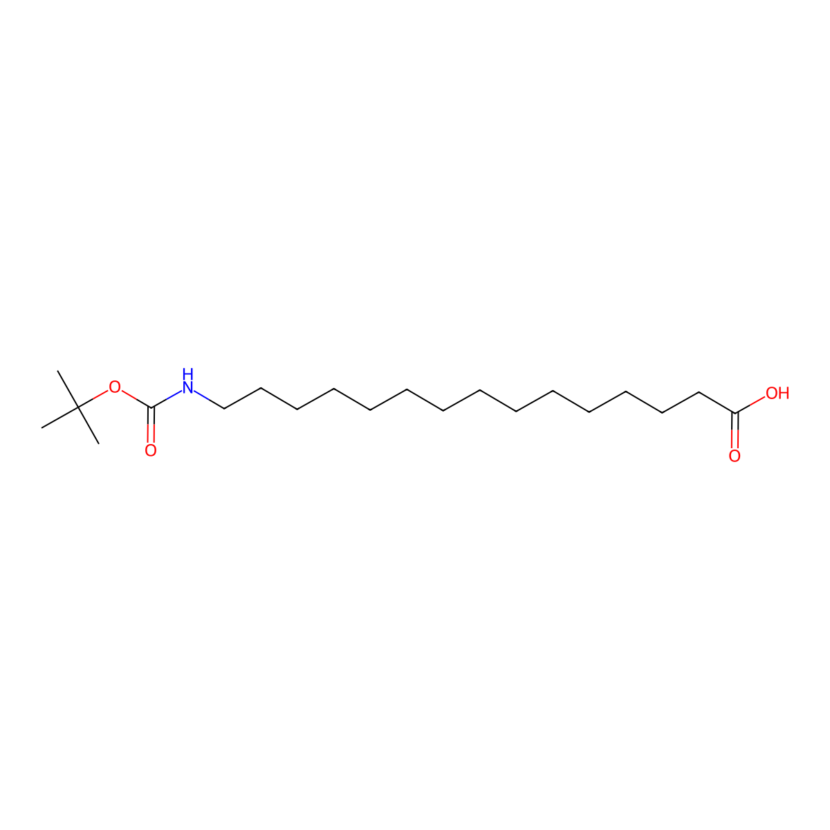 N-Boc-15-aminopentadecanoic acid molecular structure, CAS 1661040-68-1