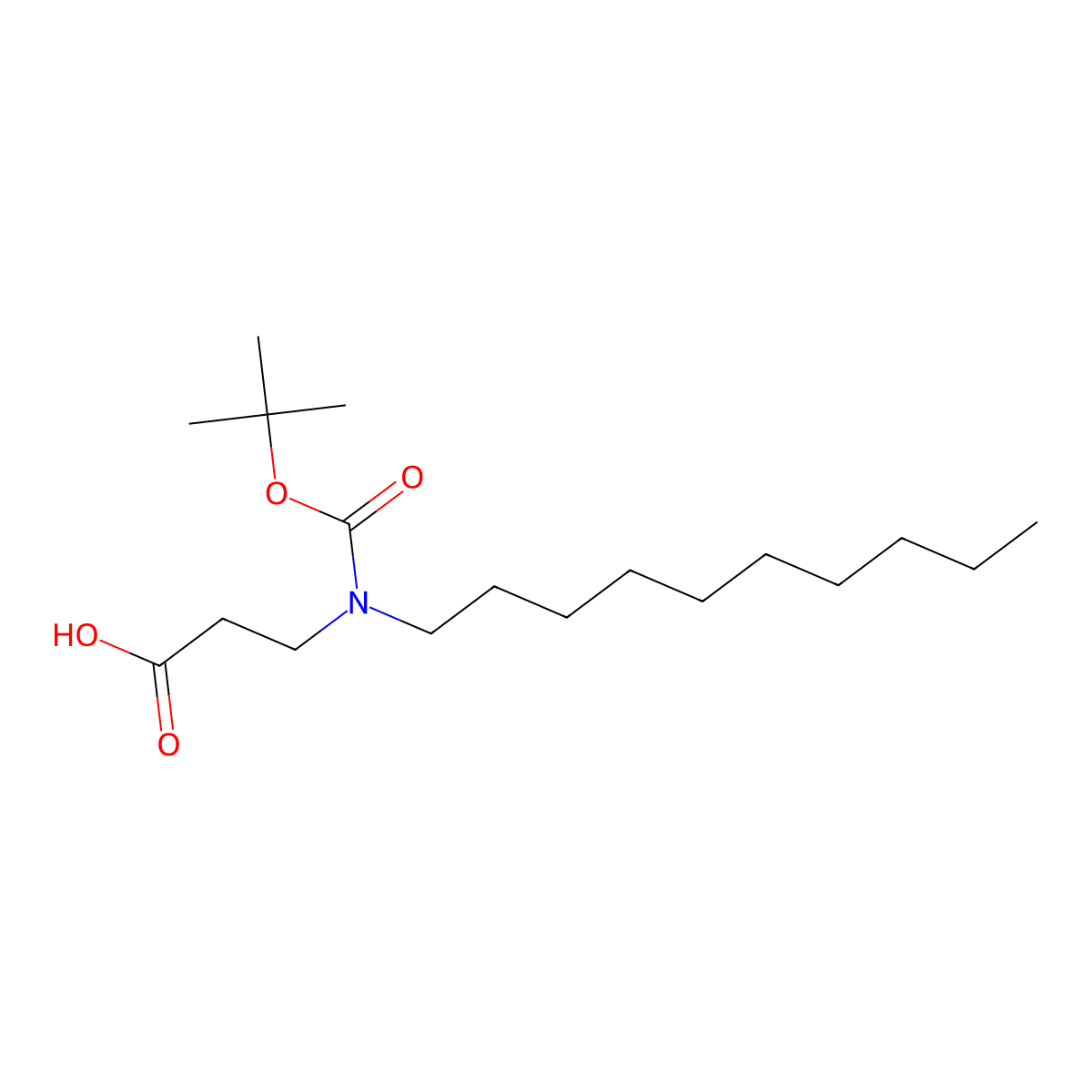 3-{[(Tert-butoxy)carbonyl](decyl)amino}propanoic acid molecular structure, CAS 1661041-28-6