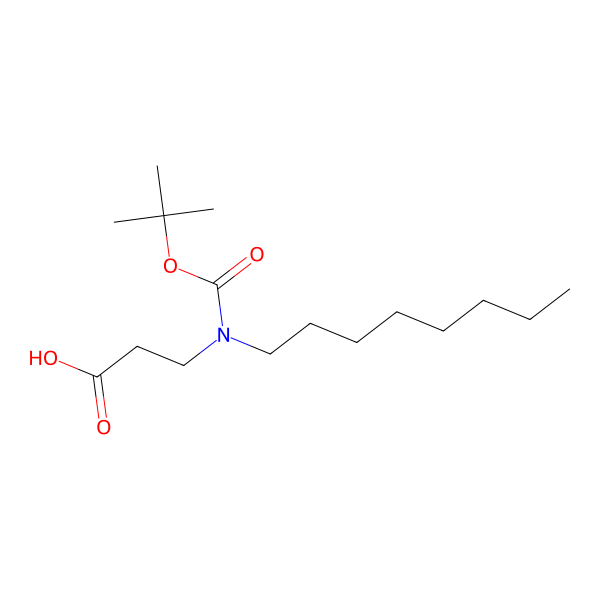 3-{[(Tert-butoxy)carbonyl](octyl)amino}propanoic acid molecular structure, CAS 1661041-29-7