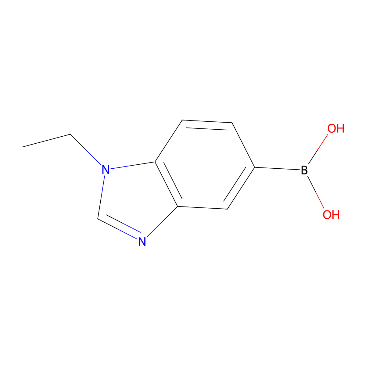 (1-Ethyl-1,3-benzodiazol-5-yl)boronic acid molecular structure, CAS 1661043-48-6