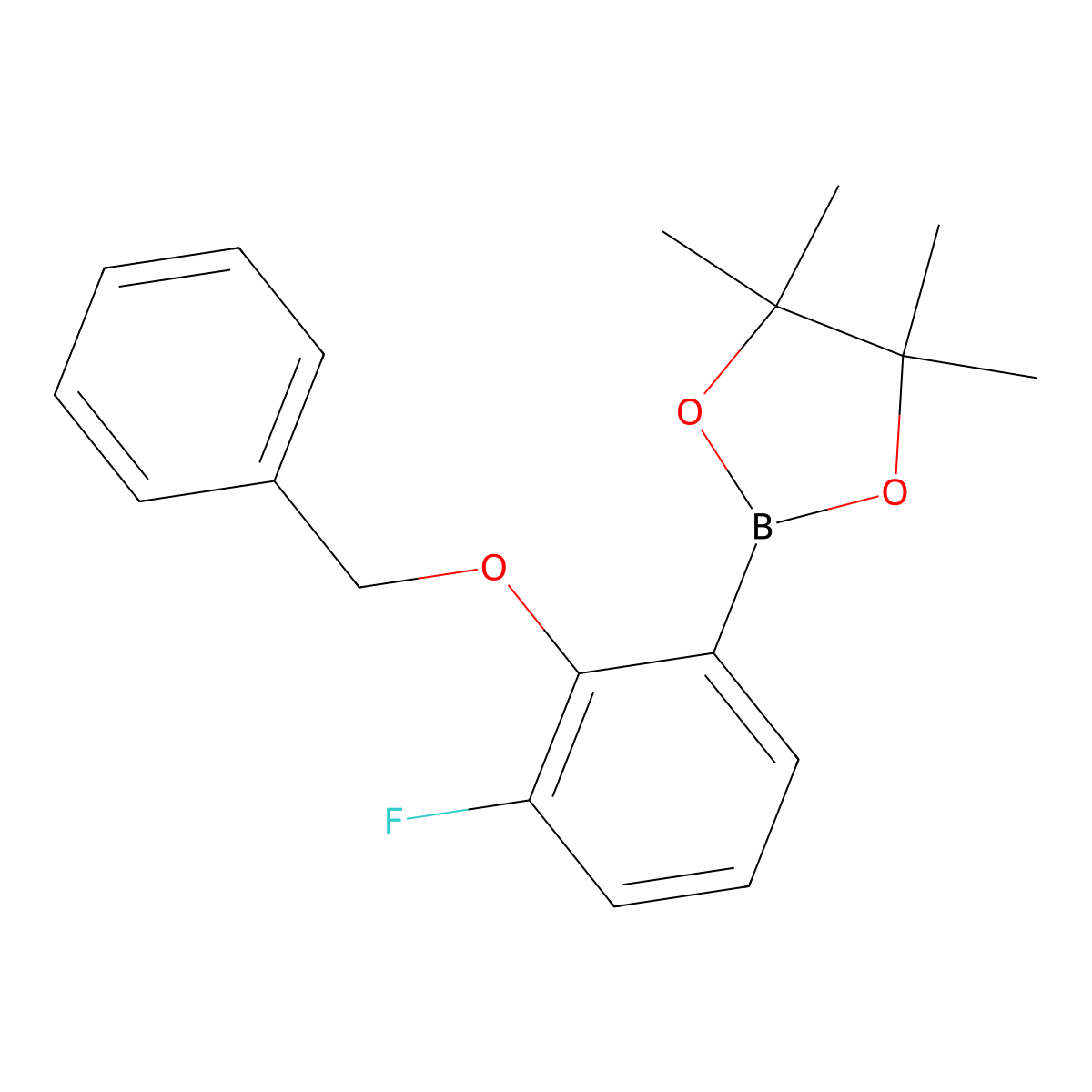1,3,2-Dioxaborolane, 2-[3-fluoro-2-(phenylmethoxy)phenyl]-4,4,5,5-tetramethyl- molecular structure, CAS 1661043-58-8