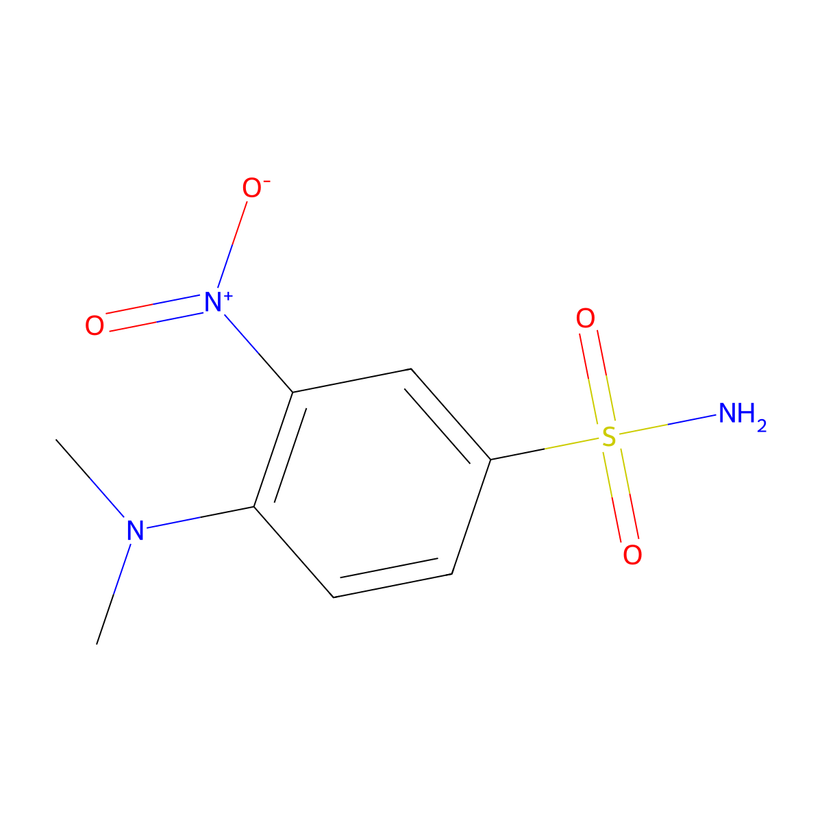 4-(Dimethylamino)-3-nitrobenzenesulfonamide molecular structure, CAS 16611-56-6
