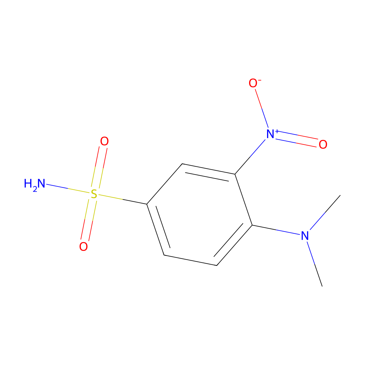 4-(Dimethylamino)-3-nitrobenzenesulfonamide molecular structure, CAS 16611-56-6