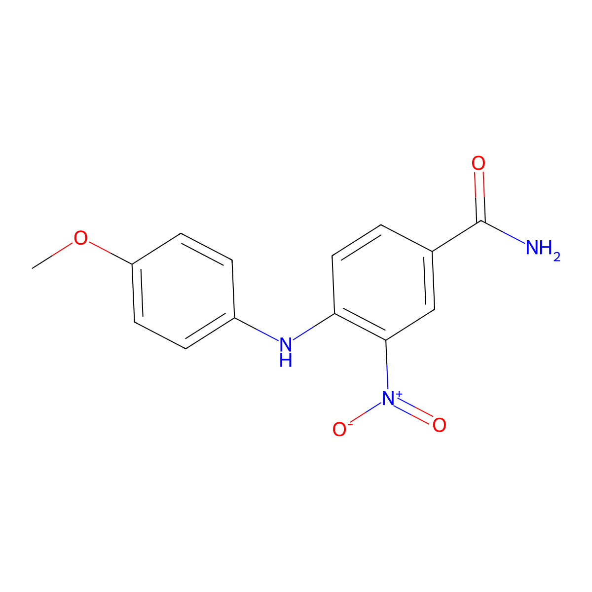 4-(4-Methoxyanilino)-3-nitrobenzamide molecular structure, CAS 16611-61-3