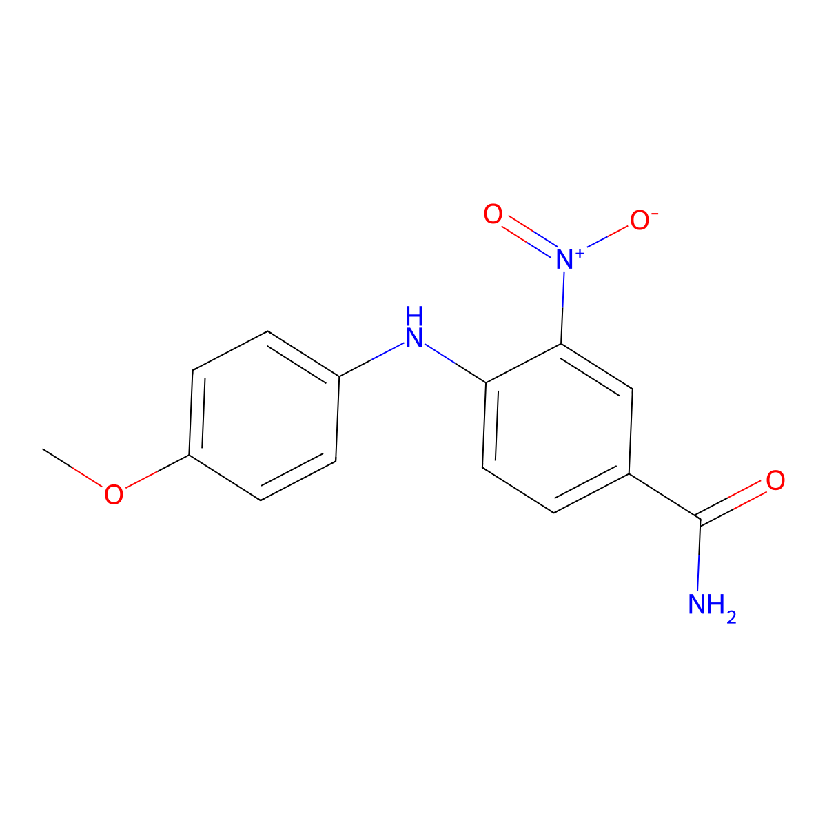 4-(4-Methoxyanilino)-3-nitrobenzamide molecular structure, CAS 16611-61-3