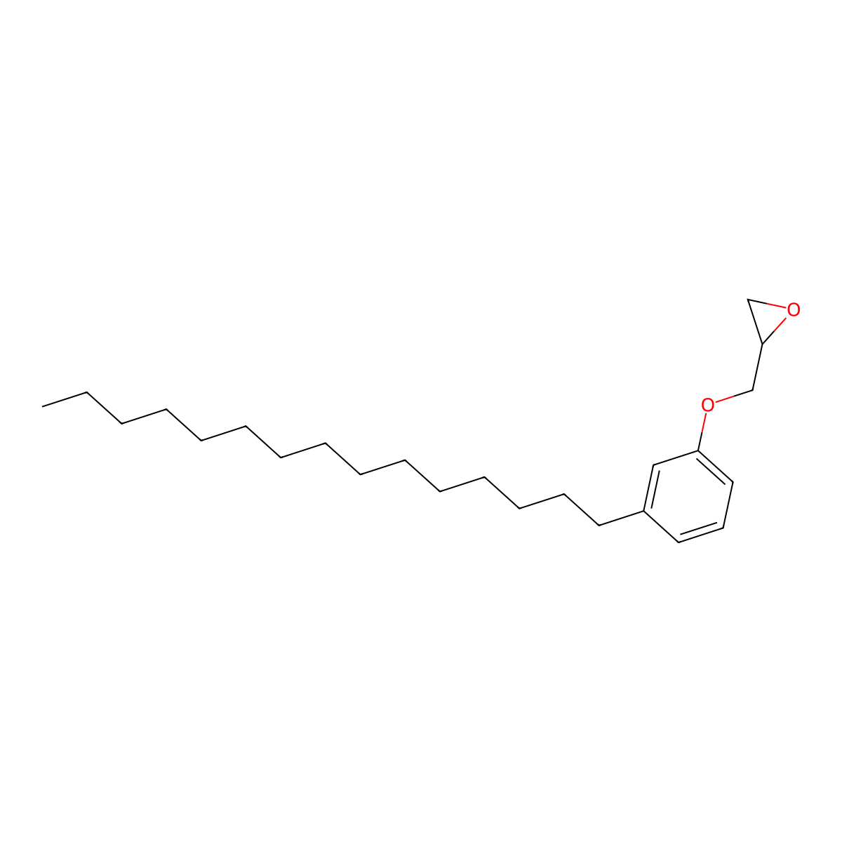 ((m-Pentadecylphenoxy)methyl)oxirane molecular structure, CAS 16611-96-4